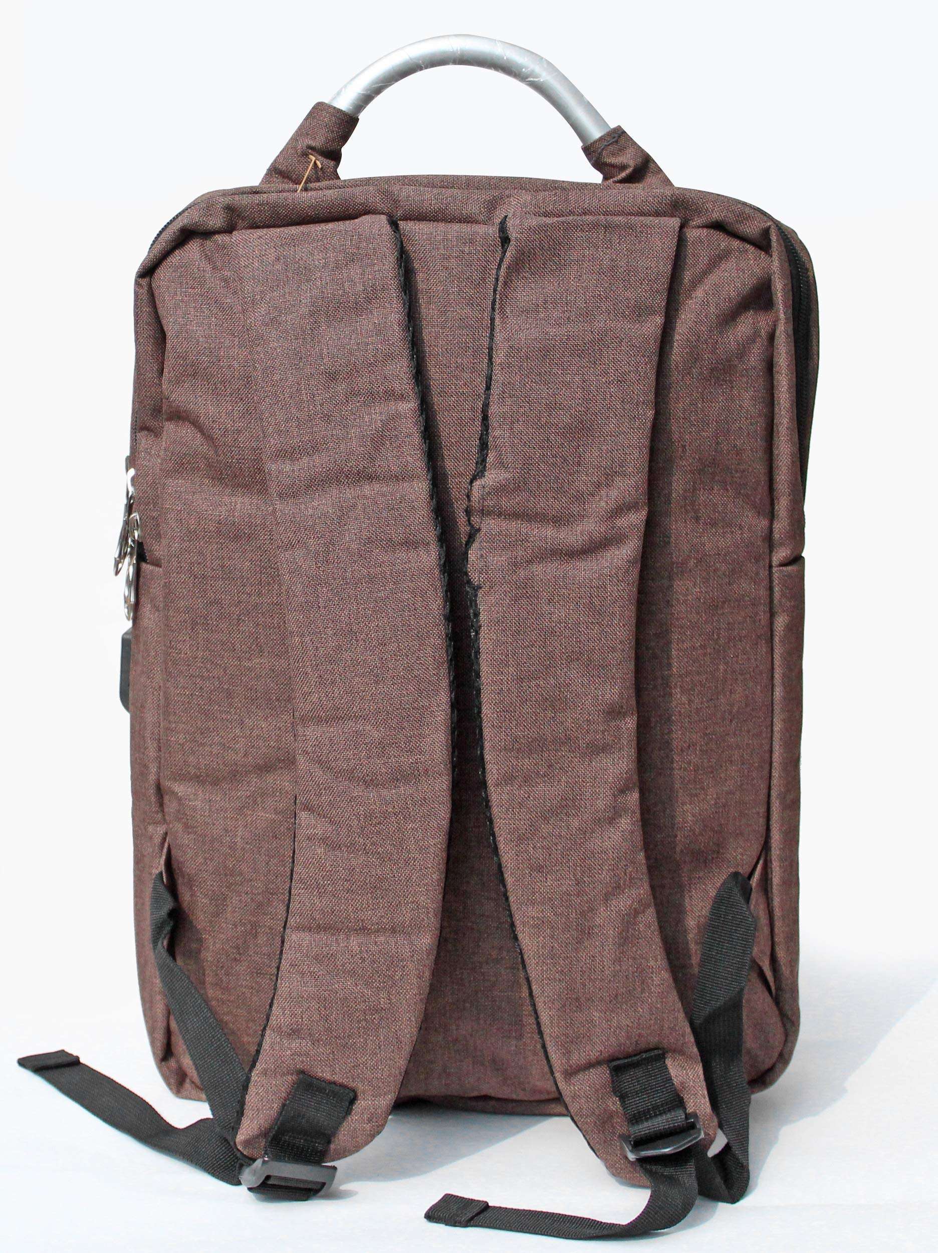 TIED RIBBONS 20 LTR Slim Laptop Backpack Bag with 3 Compartment and USB Charging Point(Brown)-Fits up to 15.6-inch Laptop 5