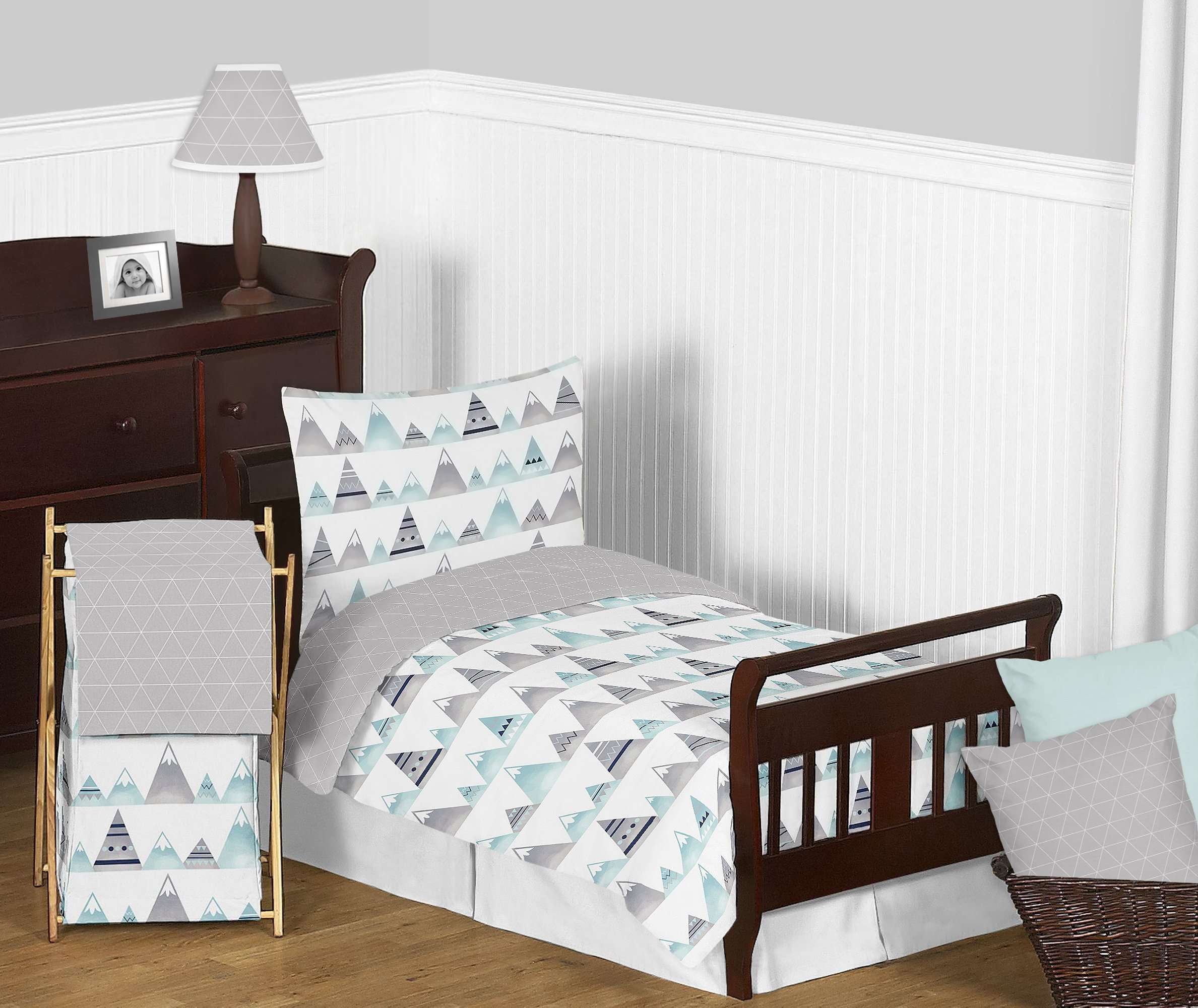 Sweet Jojo Designs Navy Blue, Aqua and Grey Aztec Peel and Stick Wall Decal Stickers Art Nursery Decor for Mountains Collection - Set of 4 Sheets 5