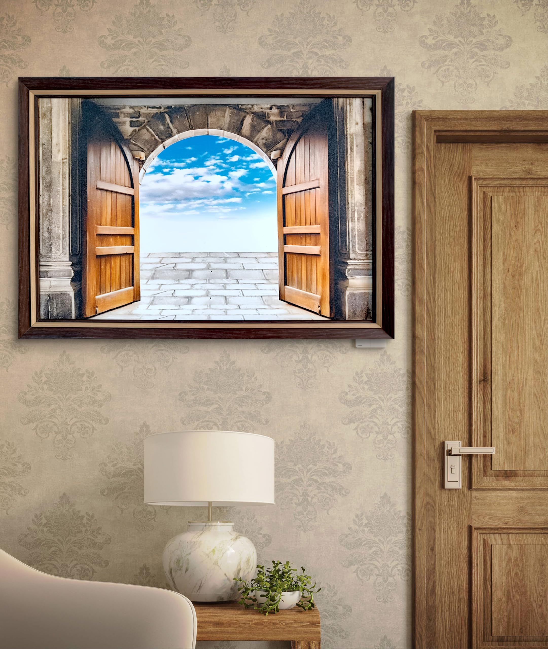 Elegance Vastu Virtual Door Entry Painting Picture Frame for Home Office Gifts Frame Outer Size- 19.5 length x 13.5 height inch,Picture Visible Size- 18 length x 12 height inch 4