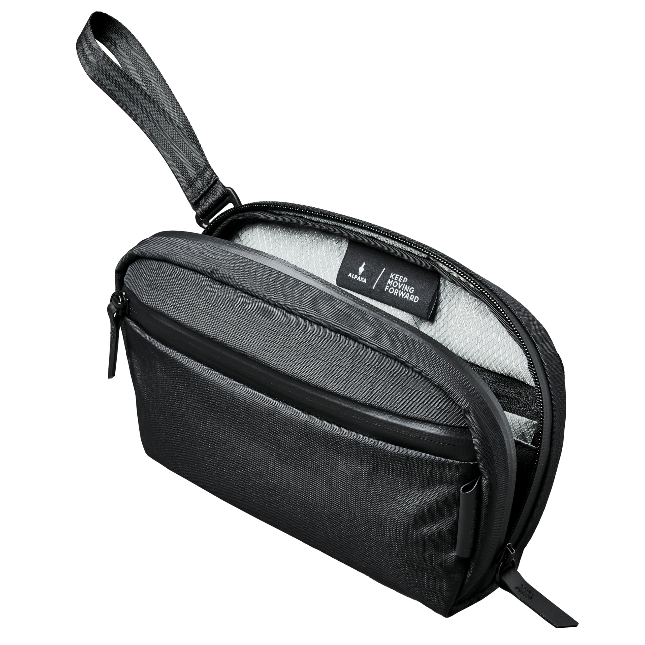 ALPAKA Toiletry Bag - Detachable Wrist Strap - 2 Internal Dividers and 2 Mesh Pockets - Doubles as Tech Pouch - Optimally Sized Accordion-Style Toiletry Bag For Men and Women, Black 1