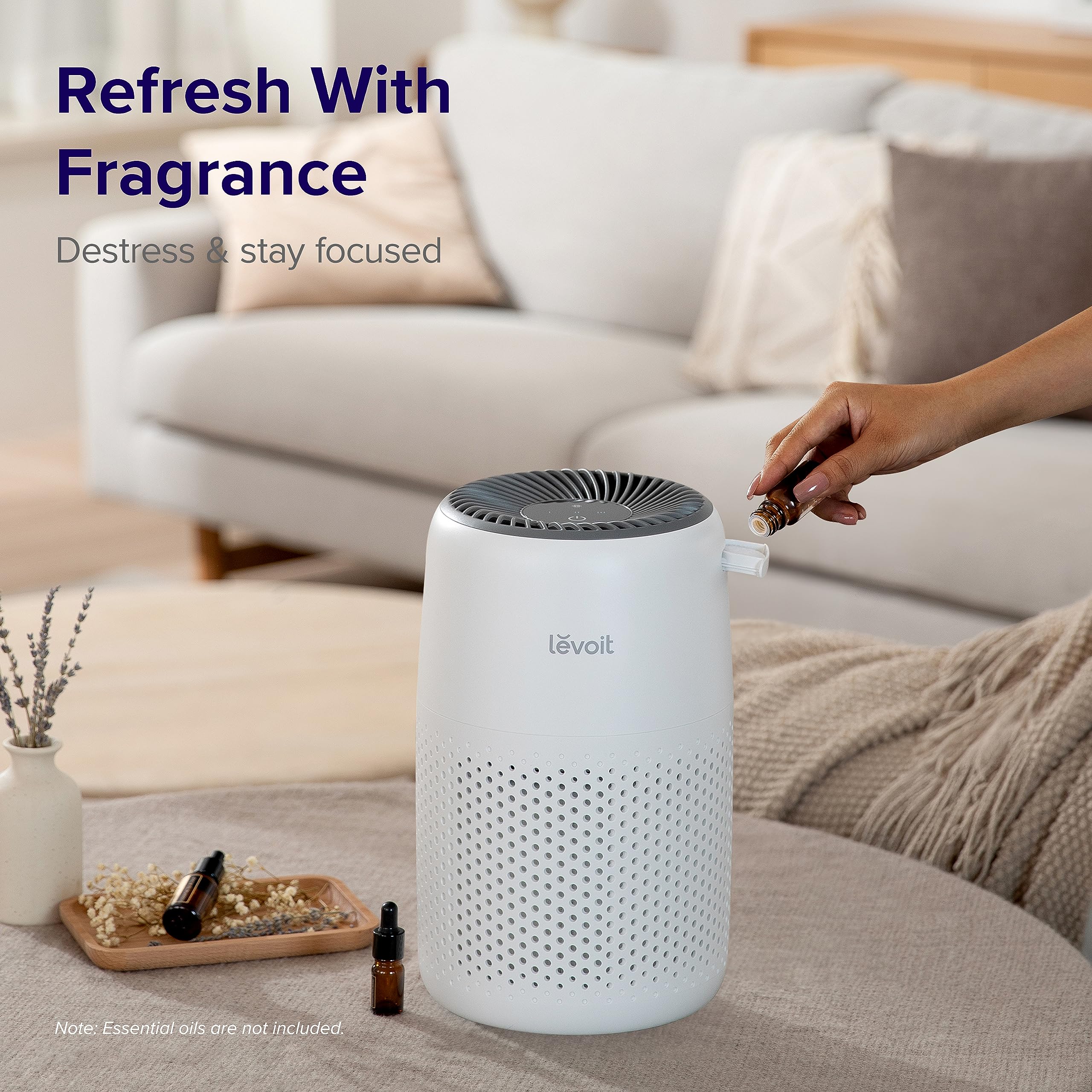 LEVOIT Air Purifiers for Bedroom Home, 3-in-1 Filter Cleaner with Fragrance Sponge & Essential Oil Diffuser, Aromatherapy Diffuser for Essential Oils, Cool Mist Humidifier,300ml 5