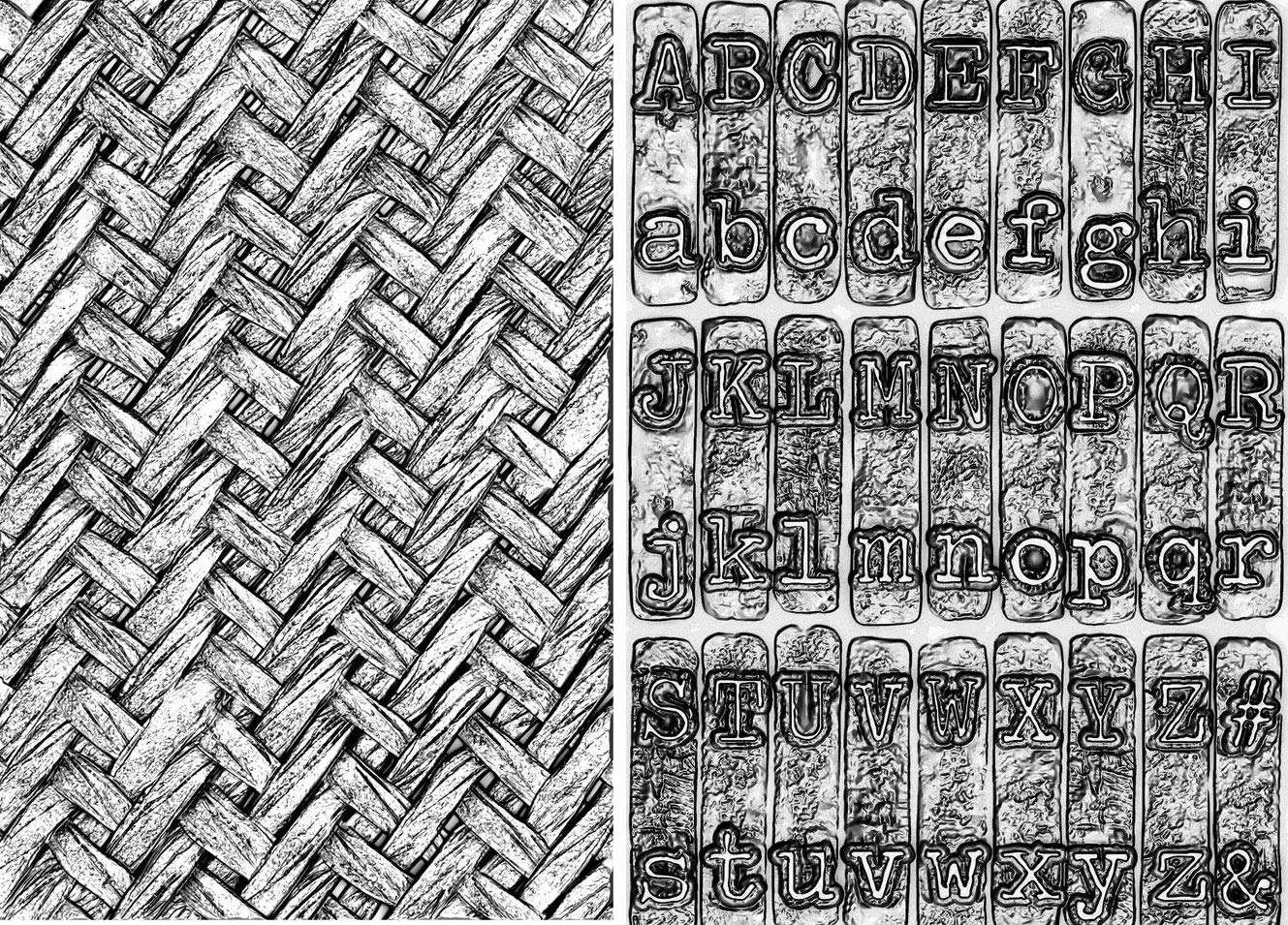 Tim Holtz Sizzix 3D Texture Fades Embossing Folders - Intertwine and Typewriter - 2 Item Bundle 4