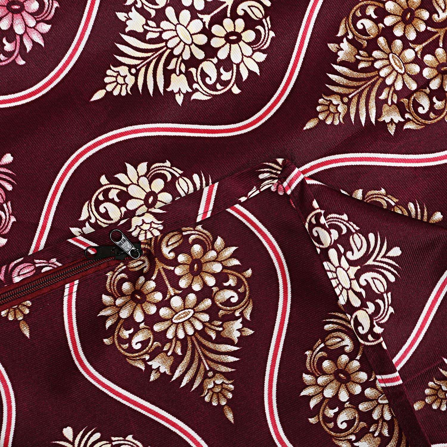 Kuber Industries Floral Design Cotton Top Load Fully Automatic Washing Machine Cover - Purple 5