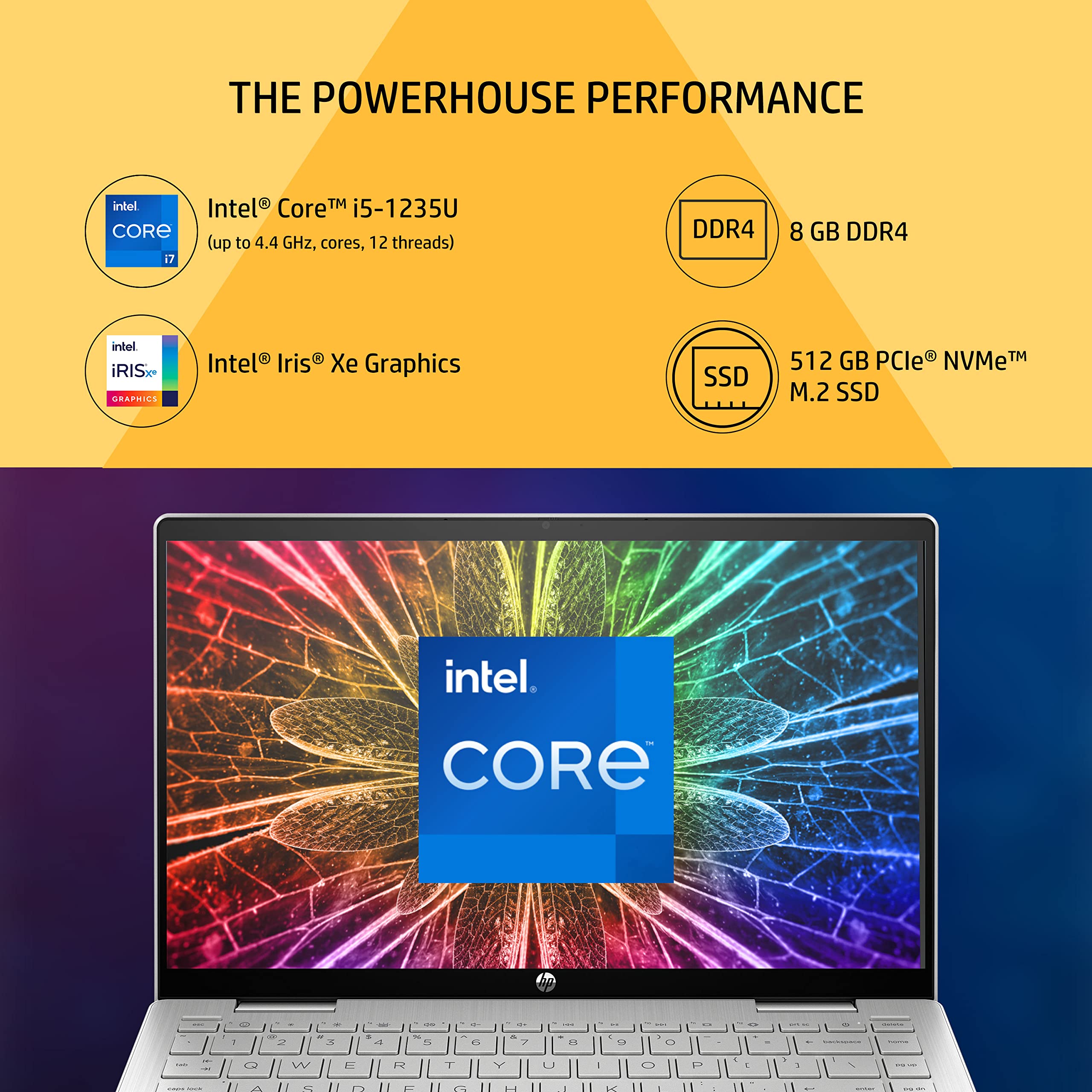 HP Pavilion x360,12th Gen Intel Core i5-1235U 8GB RAM/512GB SSD 14-inch(35.6 cm) Micro-Edge FHD Multitouch-Enabled Laptop/Intel Iris Xe Graphics/Backlit KB/Pen/Alexa/B&O/Win 11/MSO/1.41 Kg,14-ek0084TU 3