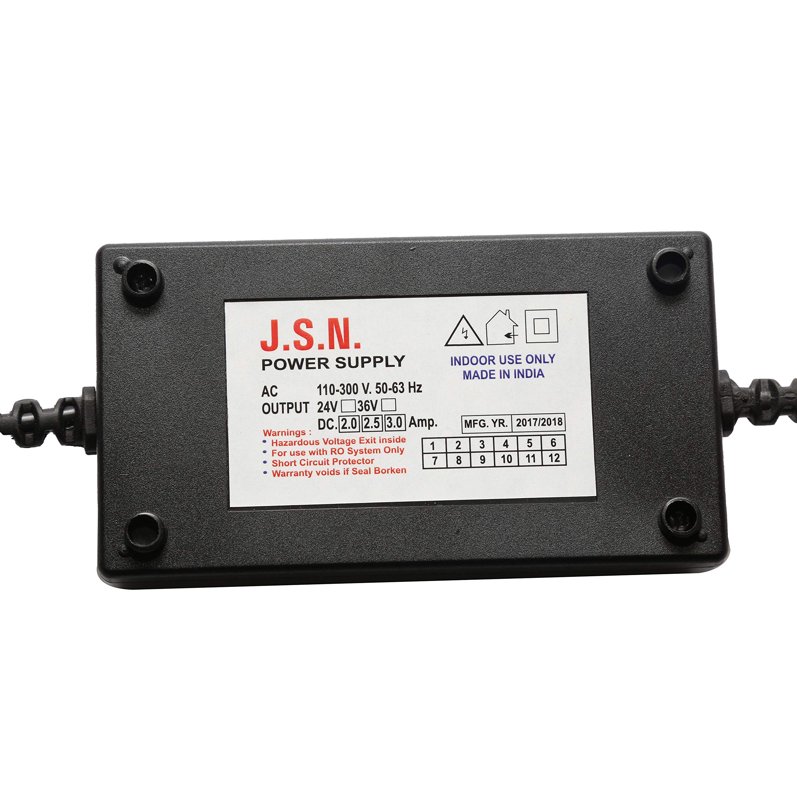 JSN Plastic Heavy Duty RO Water Purifier Smps Adapter 24v/2.5amps Water-Proof SMPS 2