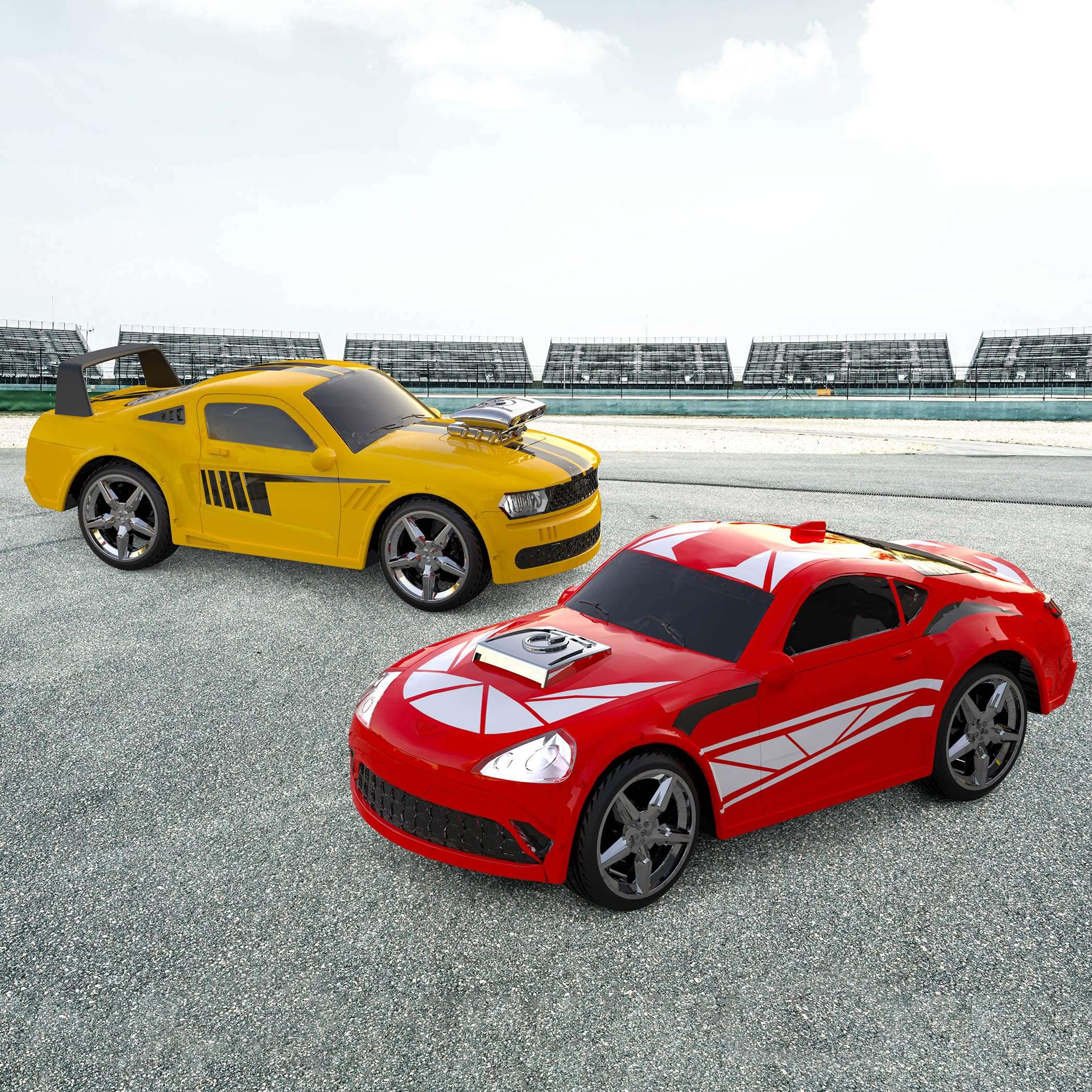 Driven by Battat – DRIVEN By Battat – Toy Race Car – Push & Go Toy Car – Lights and Sounds – Kids 3 Years + – Yellow Sports Car Blitz 3