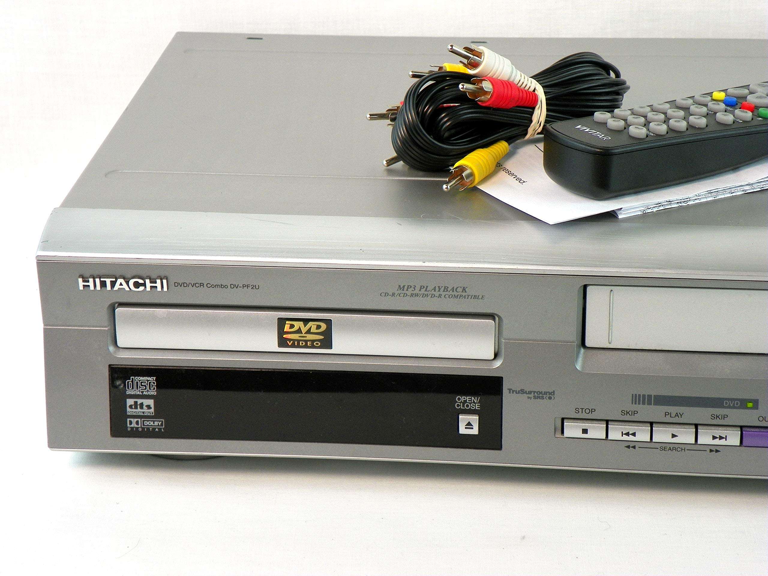 Hitachi DV-PF2U DVD/VCR Combo DVD Player Video Cassette Recorder Player VCR w/ Hi Fi Stereo & Mp3 Playback 3