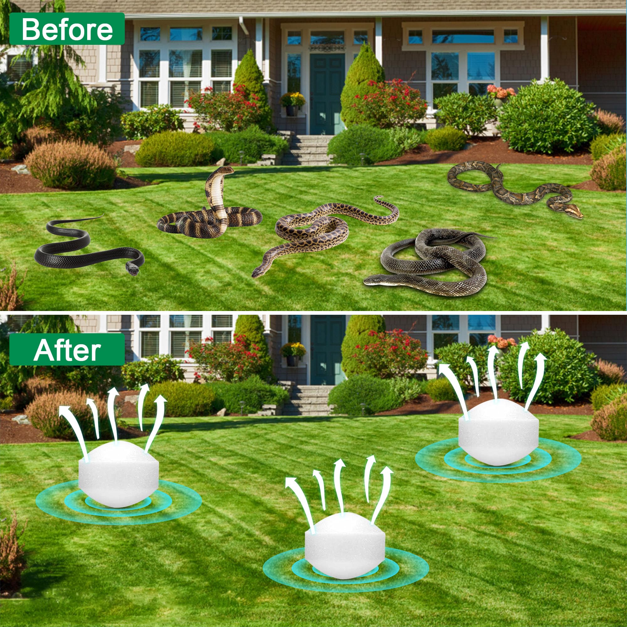 12 Pcs Snake Repellent for Yard, Snake Repellent Balls for Outdoor Camping Fishing, Keep Snakes Lizards Away from Yard, Garden, Lawn, Garage, Human & Pet Safe 6