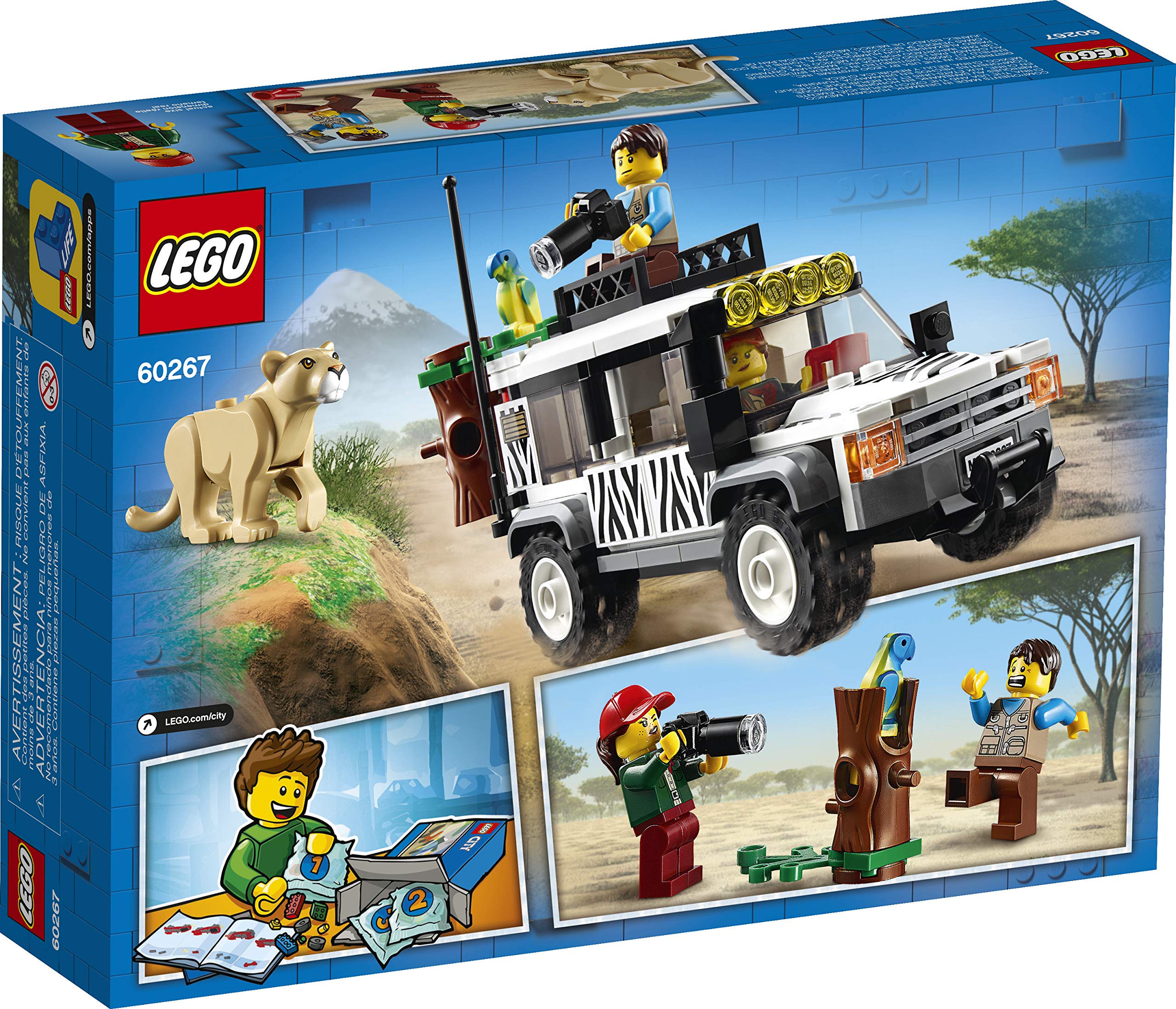 LEGO City Great Vehicles 60267 Safari Off-Roader 4x4 Car Toy with Photographer, Explorer and Jungle Animals, Wild Adventure Set,Multicolor,Pack of 168 Pieces 6