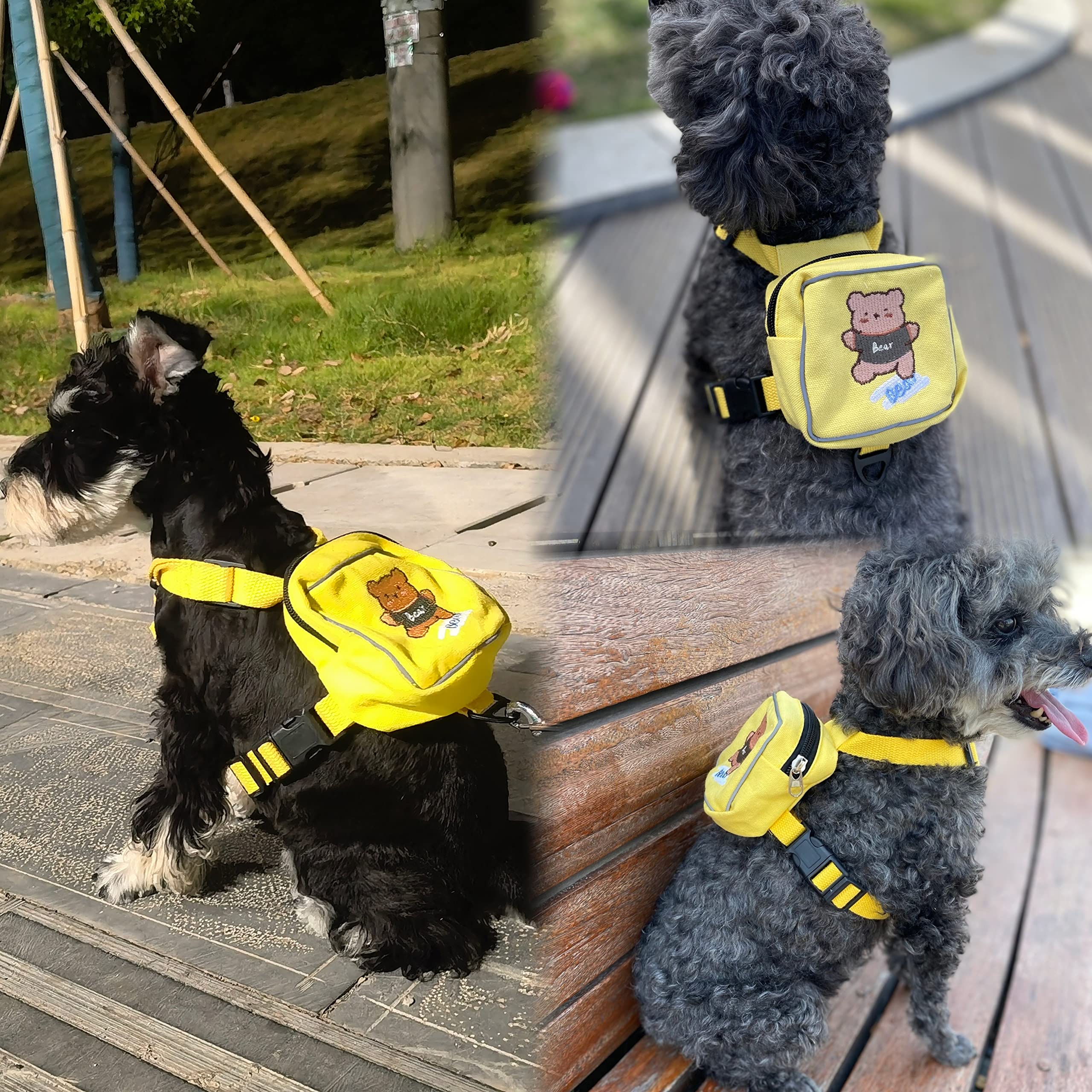 Dog Bag and Leash Set - Dog Bag Harness for Small Dogs Medium Dogs- Adjustable in Harness for Dogs (Medium 7-16 Ib) 6