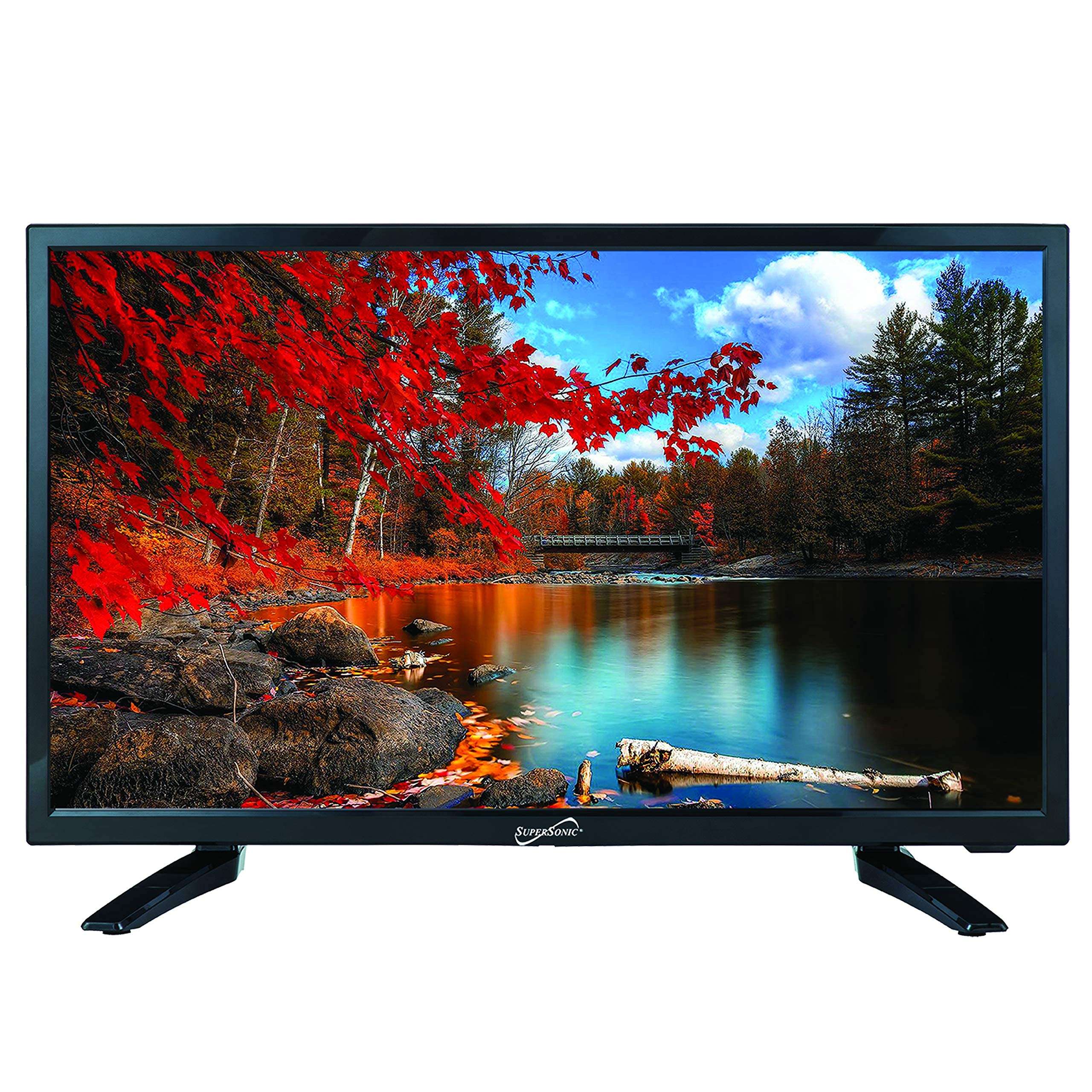 Supersonic SC-2411 23.6" DLED HDTV with Built-in Dual Tuners, HDMI Input, 1080p Resolution, 178° Viewing Angle, USB Compatible, Remote Control and AC/DC Compatibility 1