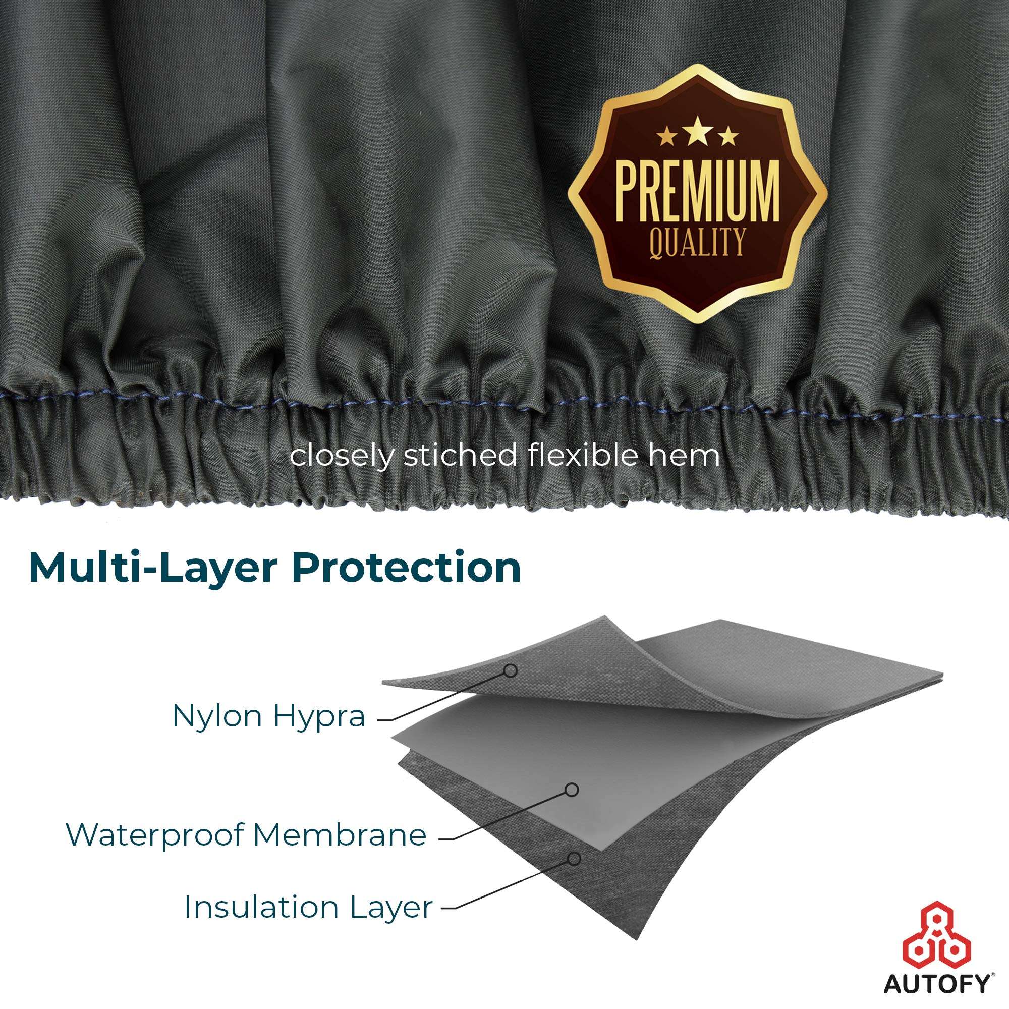 Autofy 100% Waterproof (Tested) RE Size Bike Cover Dustproof UV Protection Bike Body Cover for All Two Wheeler Bikes upto Royal Enfield Size with Carry Bag [Model Name: CAPE-03 - Rubber Coated Inside] 4