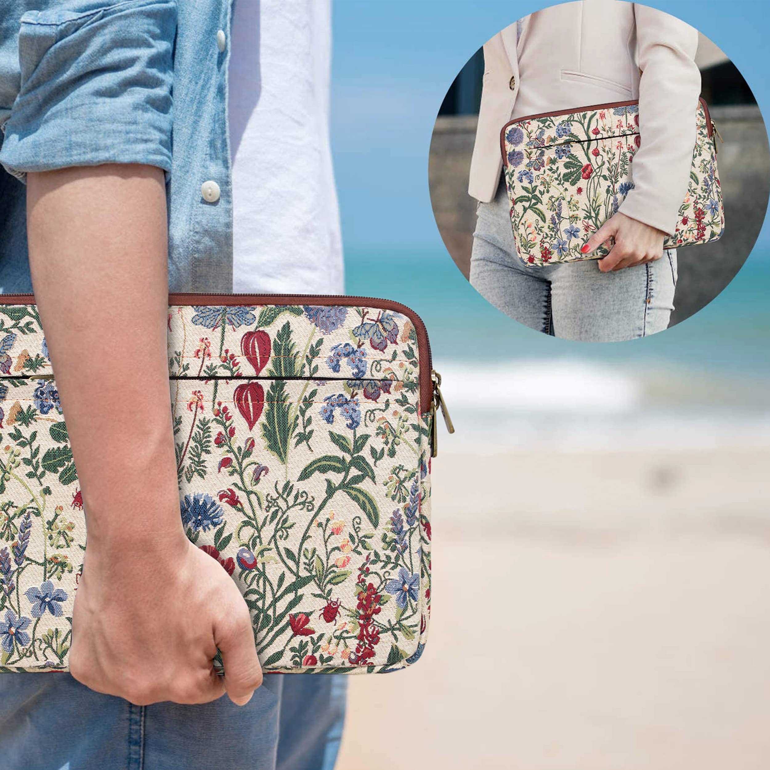 The Clownfish Swift Tapestry Fabric Unisex 15.6 inch Tablet Case Laptop Sleeve (Flax) 3