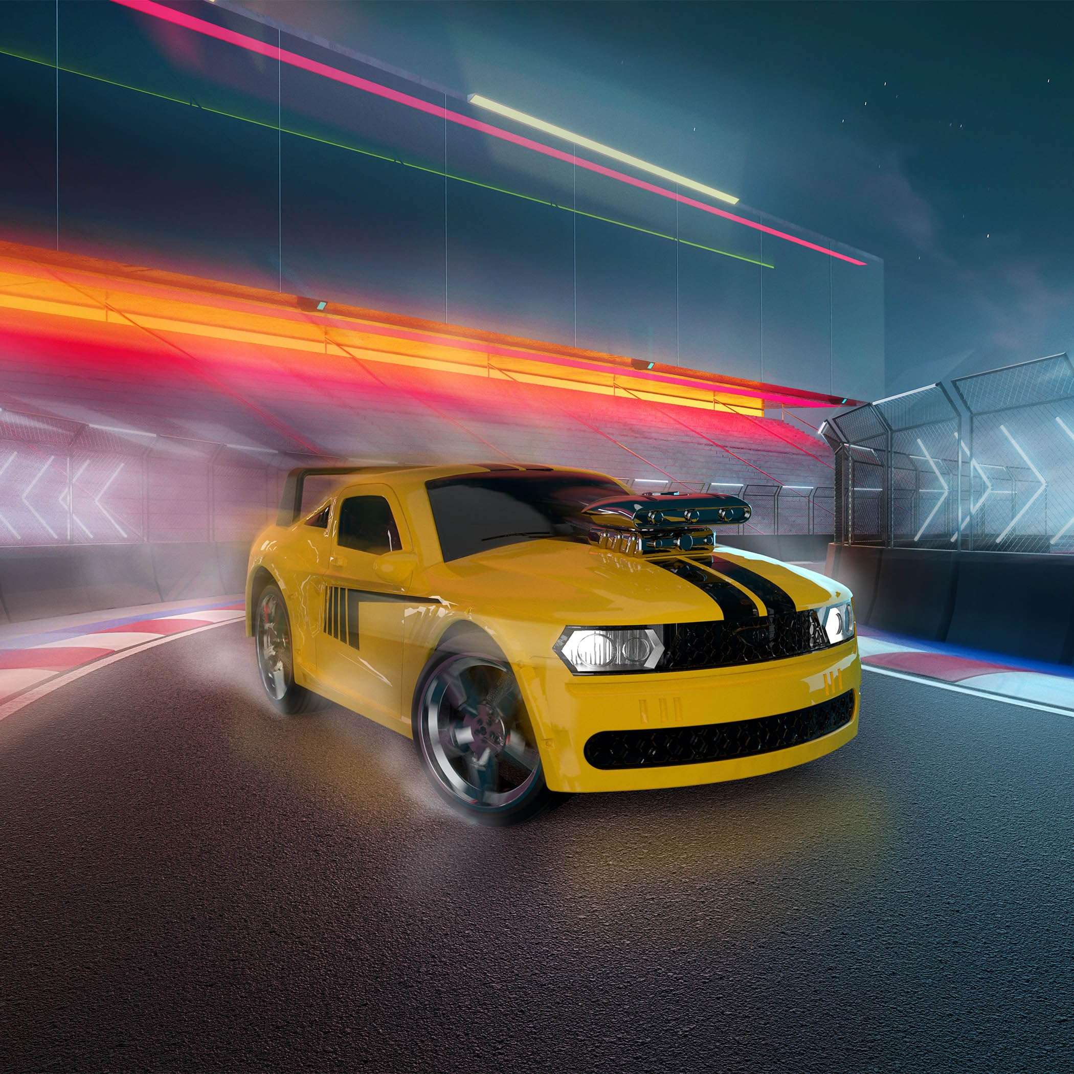 Driven by Battat – DRIVEN By Battat – Toy Race Car – Push & Go Toy Car – Lights and Sounds – Kids 3 Years + – Yellow Sports Car Blitz 6