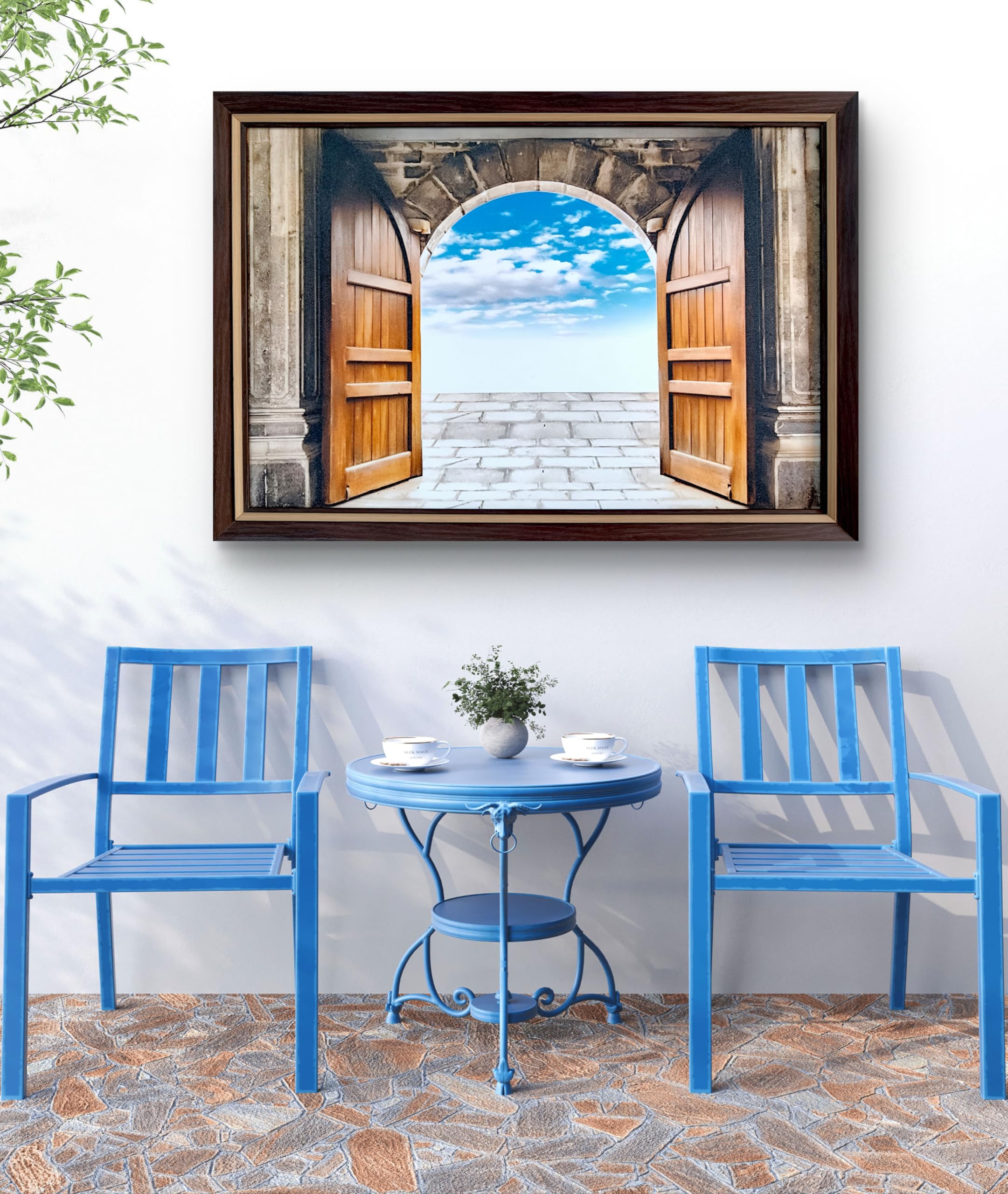 Elegance Vastu Virtual Door Entry Painting Picture Frame for Home Office Gifts Frame Outer Size- 19.5 length x 13.5 height inch,Picture Visible Size- 18 length x 12 height inch 5