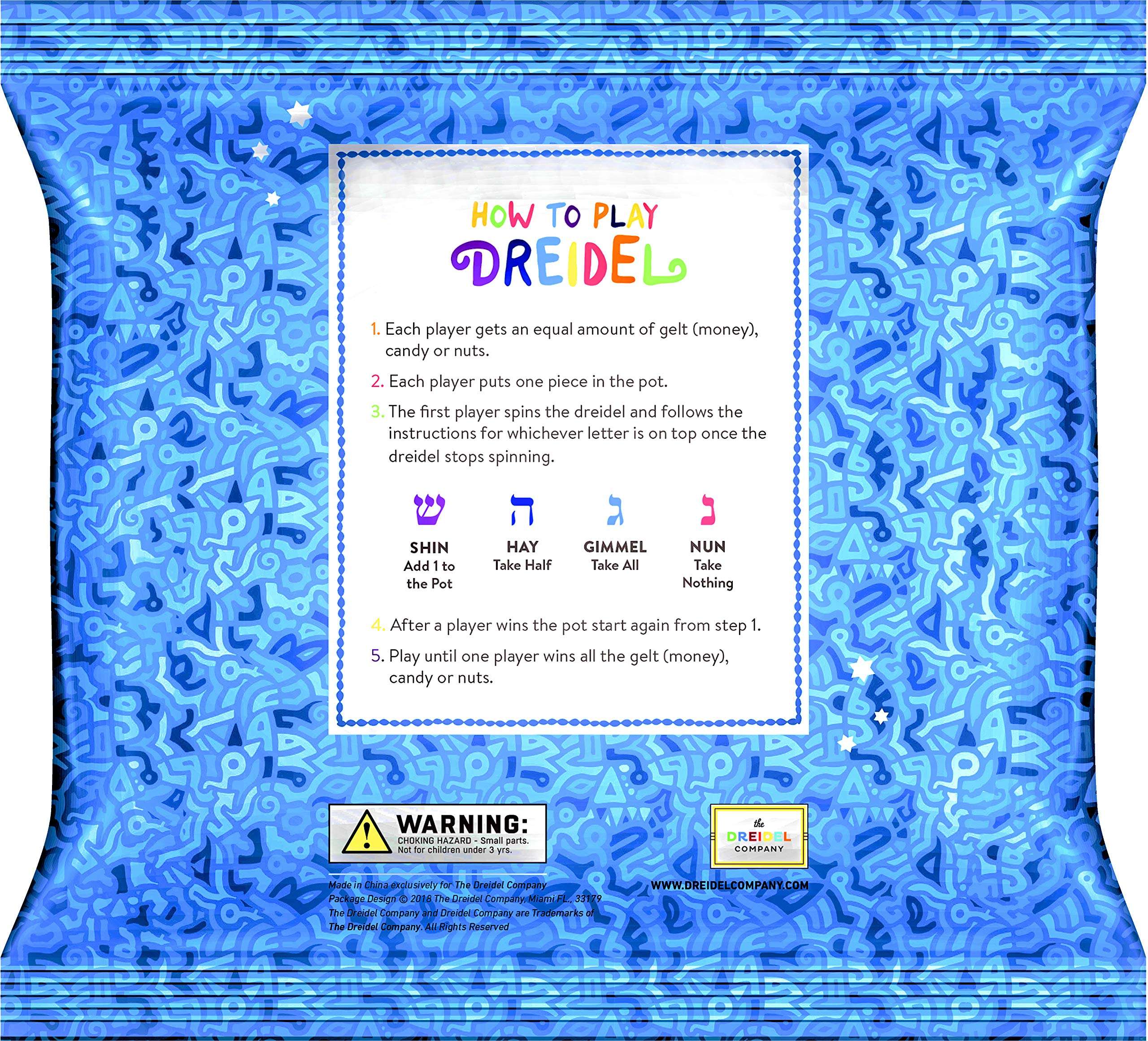 10-Pack Natural Wood Dreidels Hanukkah Draydel with English Transliteration & Instruction Cards 4