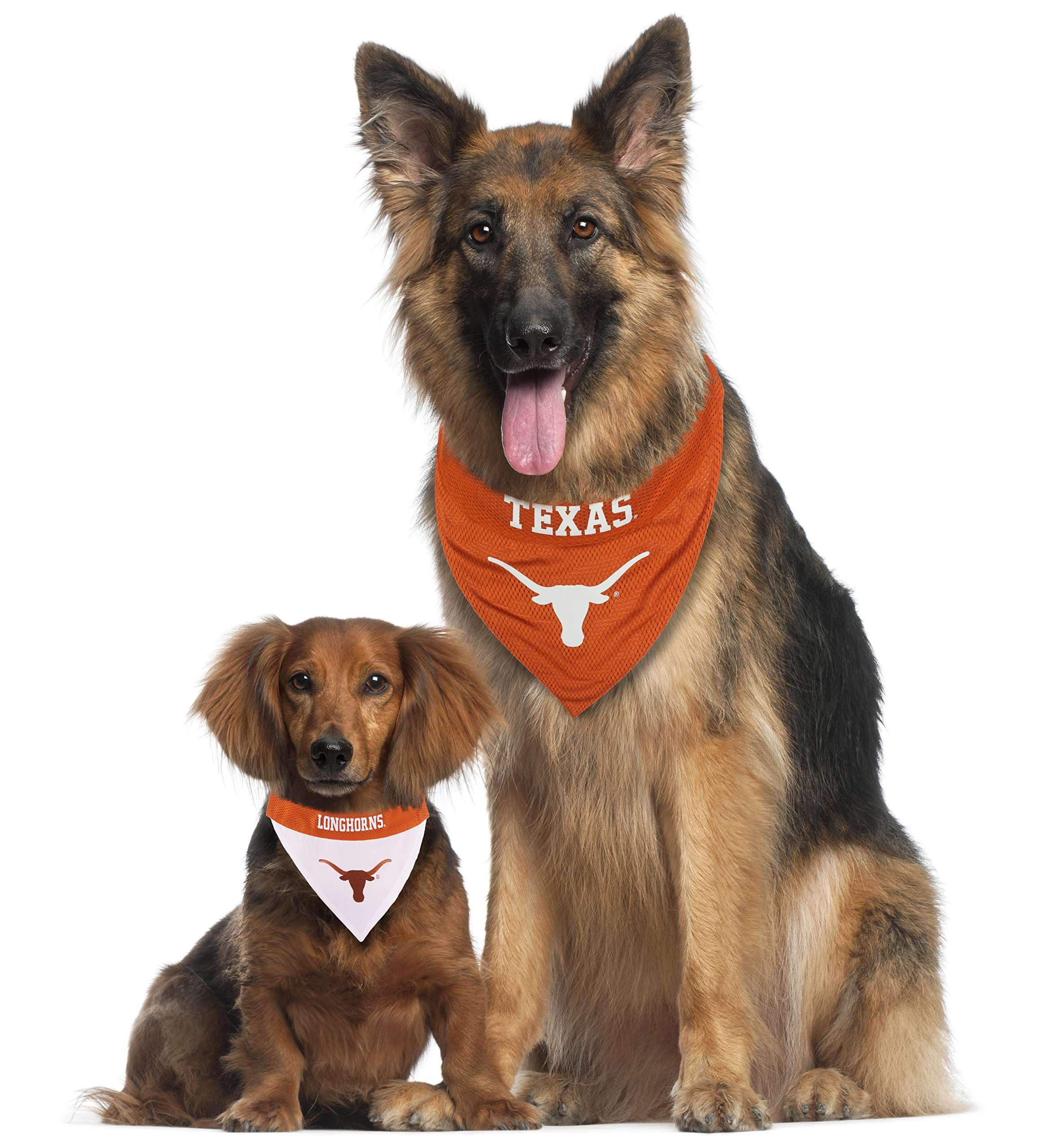 NCAA Dog Bandana - Texas Longhorns Reversible PET Bandana. 2 Sided Sports Bandana with a Premium Embroidery Team Logo, Small/Medium. - 2 Sizes & 50 College Teams Available 5