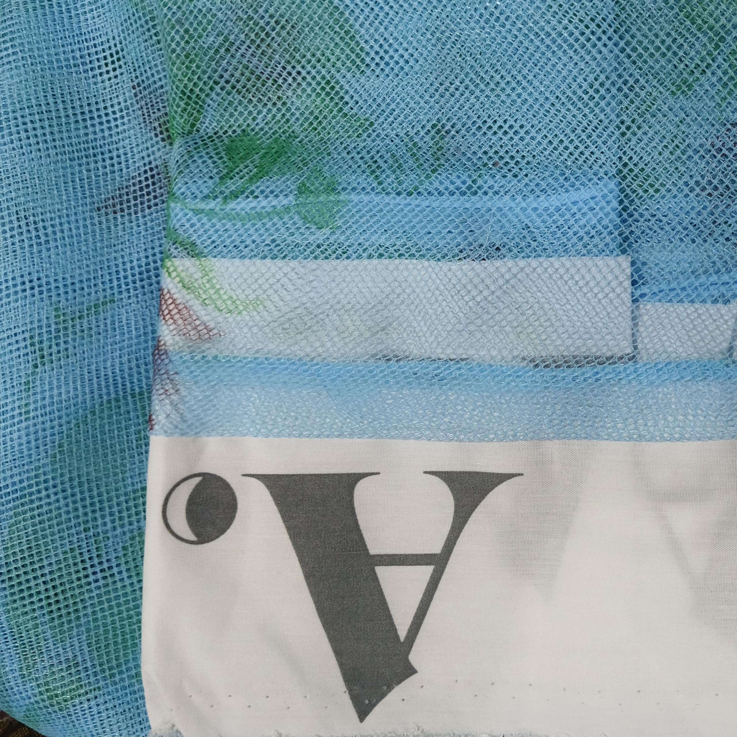 Poly-Cotton Mix Mosquito net Double Bed King Size Queen Size Single Bed Machardani Nylon Cotton Mosquito net (Blue-Printed-Nur, 6X7) 3