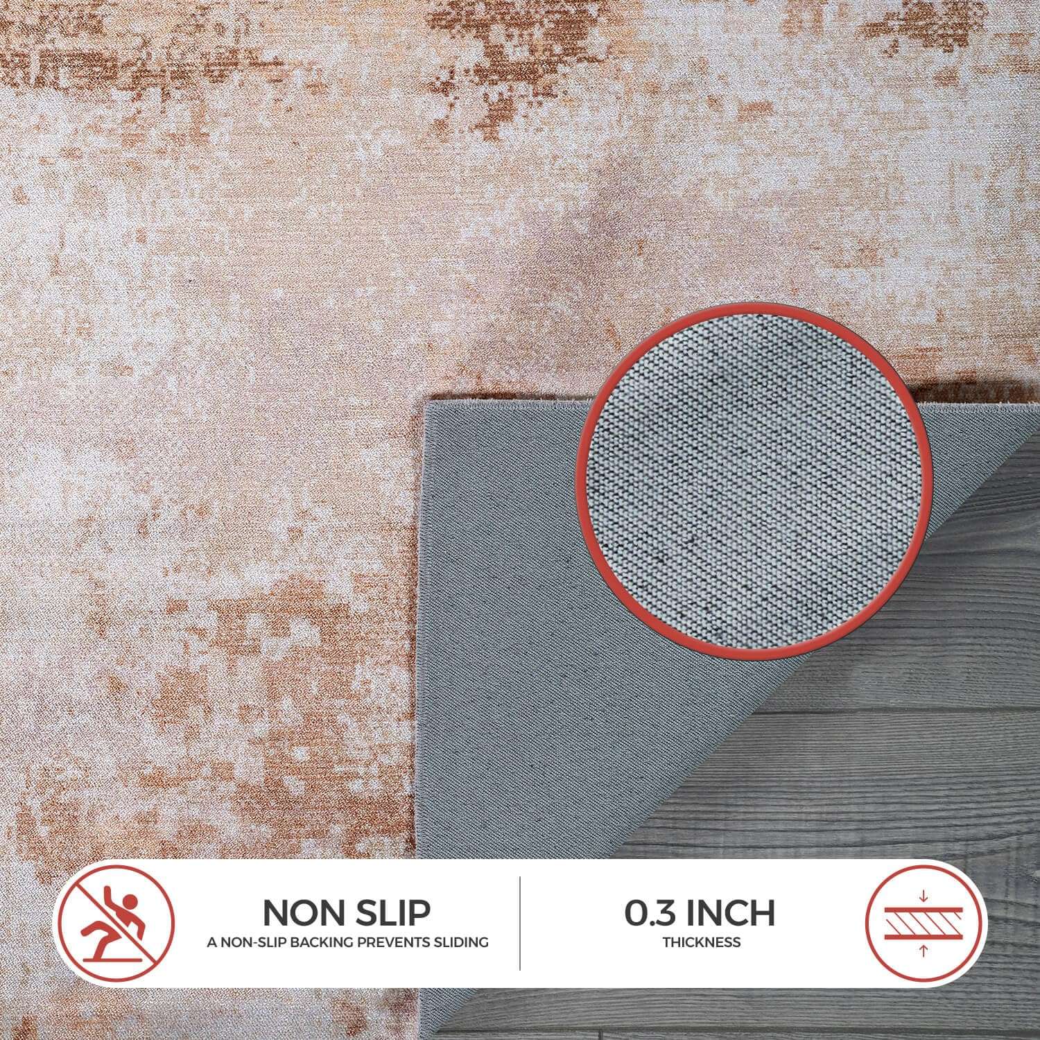 Luul Home Non Slip Rugs 2x3 Modern Abstract Easy Silk Rubber Backing Soft Entryway Area Rug for Door Mat Easy to Clean Non Shedding Kitchen for Bedroom Indoor Carpet (Beige - Brown, 2x3) 4