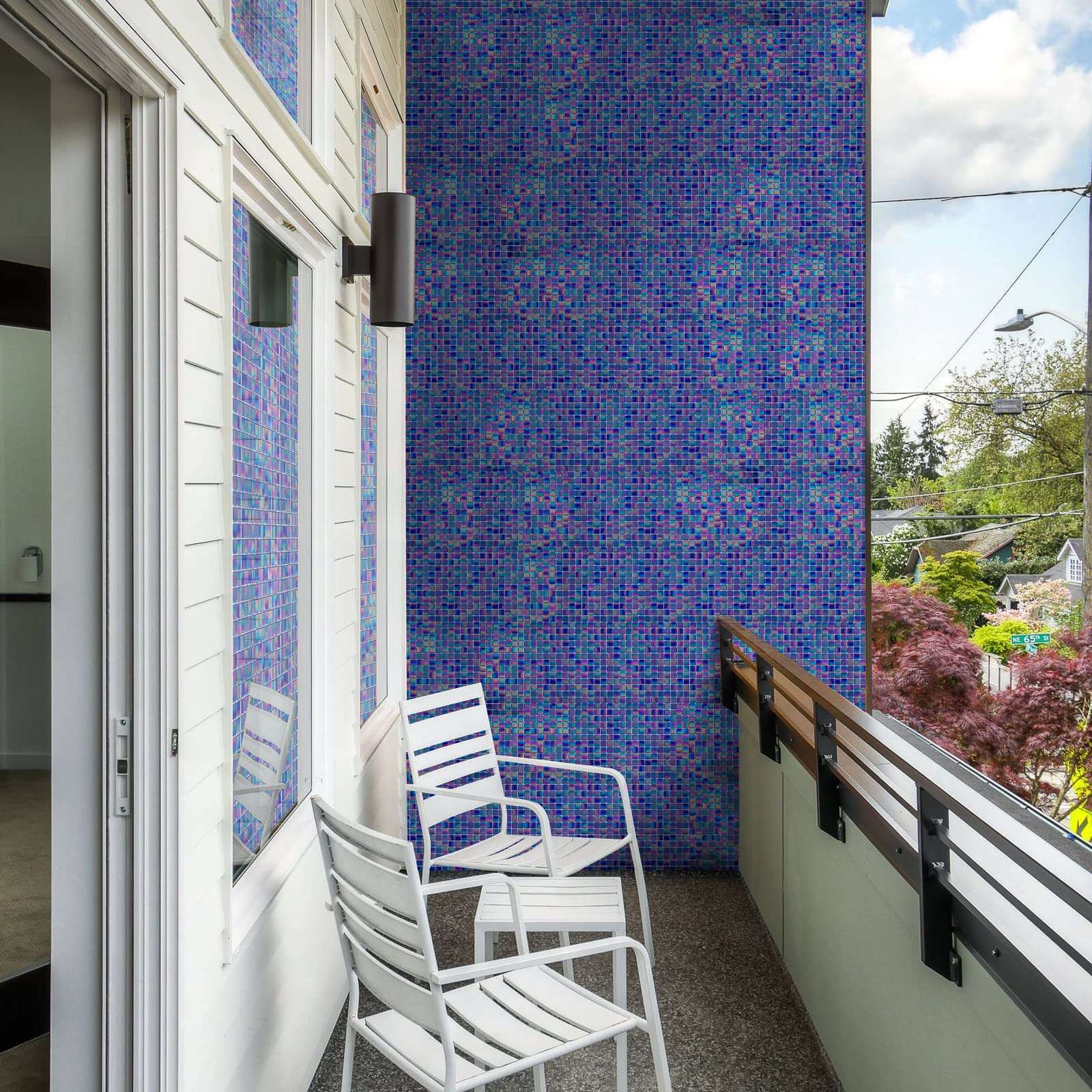 Mijaro 10 Pieces Marble Square Mosaic backsplash Tiles for Bathing Rooms and Exterior Walls, Swimming Pools, etc. 6