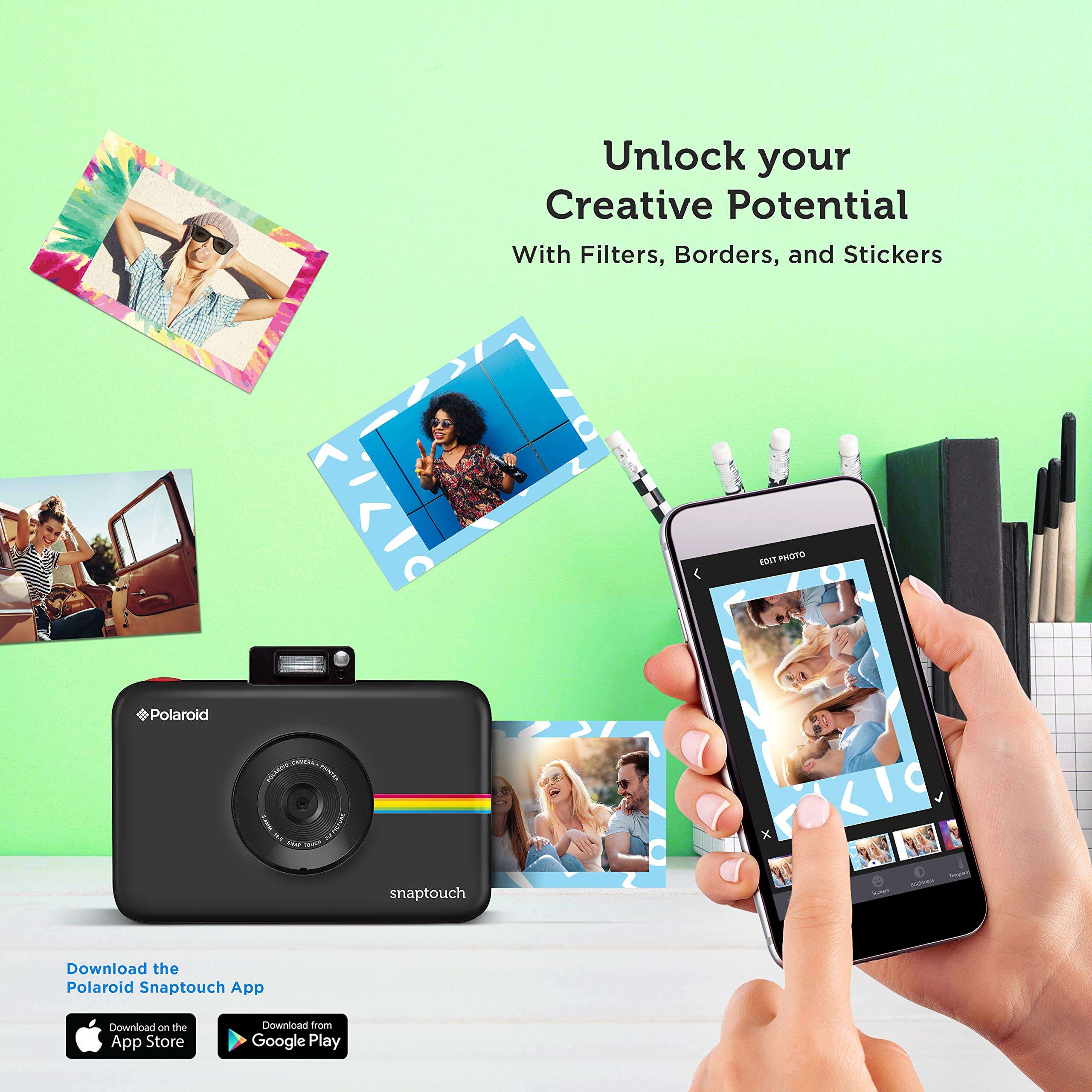 Zink Polaroid SNAP Touch 2.0 – 13MP Portable Instant Print Digital Photo Camera w/ Built-In Touchscreen Display, Black 4