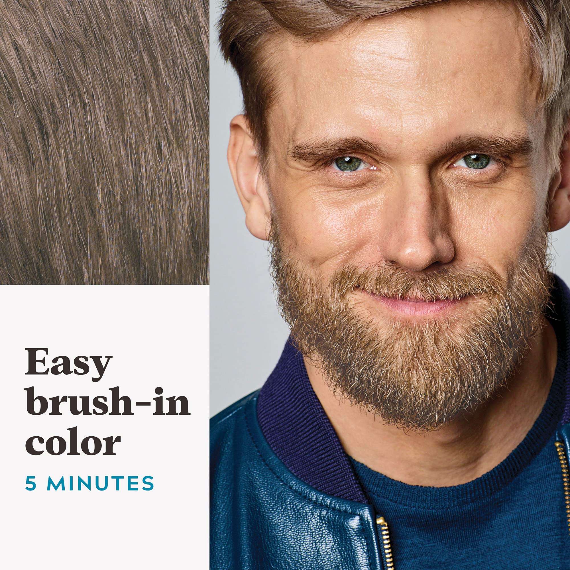 Just For Men Mustache & Beard, Beard Dye for Men with Brush Included, With Keratin Biotin Aloe and Coconut Oil for Healthy Facial Hair - Light Brown, M-25, Pack of 3 (Packaging May Vary) 4