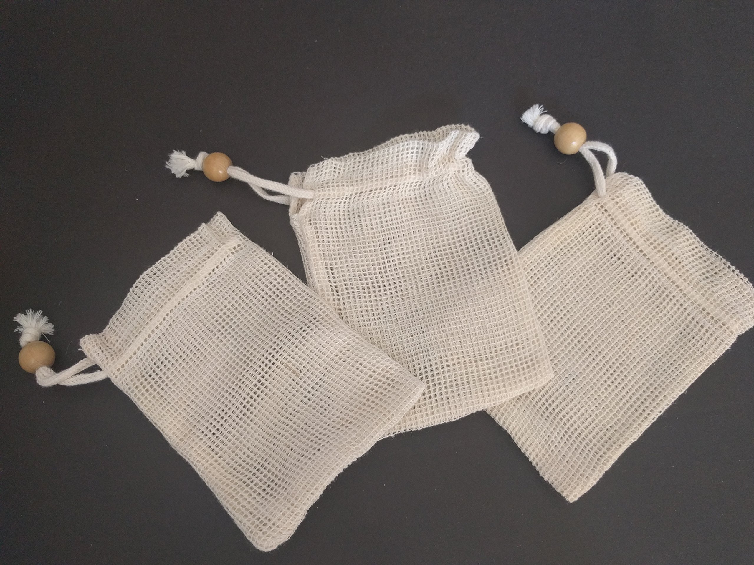 Soap Saver Pouch 3-pack for Shower, Bath and Body Works to Conserve Bar Soap and Exfoliate skin. Ramie Fiber is More Gentle than Sisal. SeaSationals Brand, the Natural Fiber Experts.