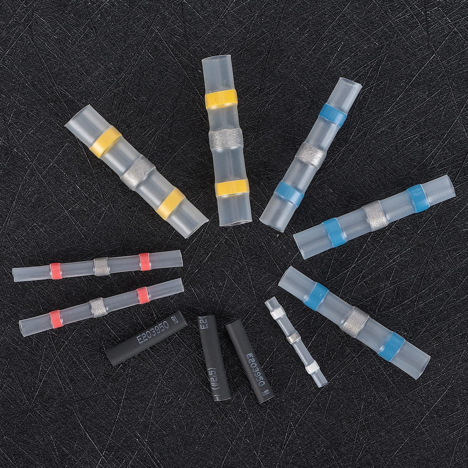 500pcs Heat Shrink Tube Butt , Shaft Collars Heat Shrinkable Shaft Collars Connectors Set Solder Seal Electrical Wire Terminals Waterproof Electrical Kit for Cars Trucks And Ships Wiring 6