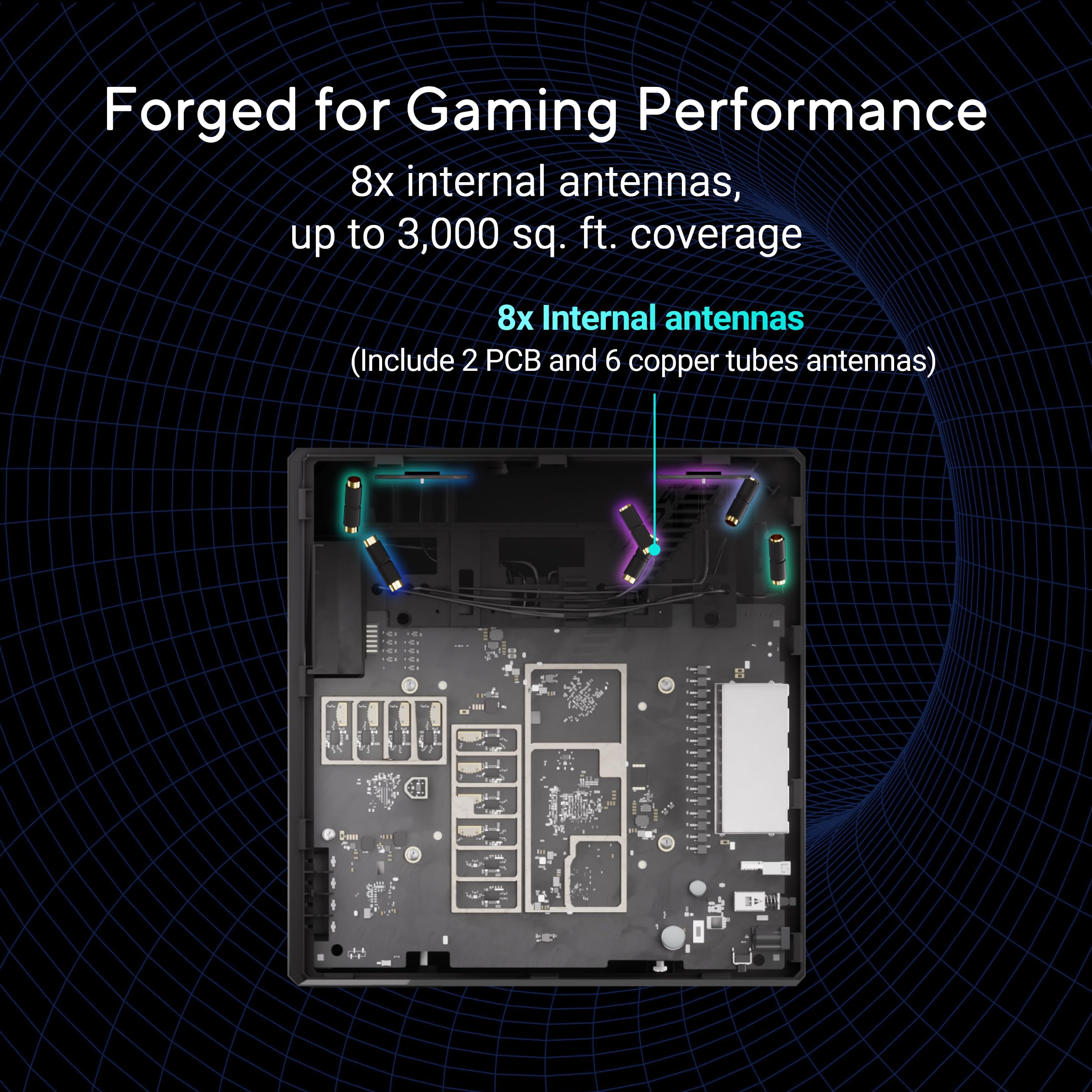 ASUS ROG Strix GS-BE12000 WiFi 7 Tri-Band Router, 12000 Mbps, 20G Wired Capacity, 3,000 sq. ft. Coverage, 2.0GHz Quad-core CPU, Game Acceleration, Triple-Level Security, AiMesh Compatible 5