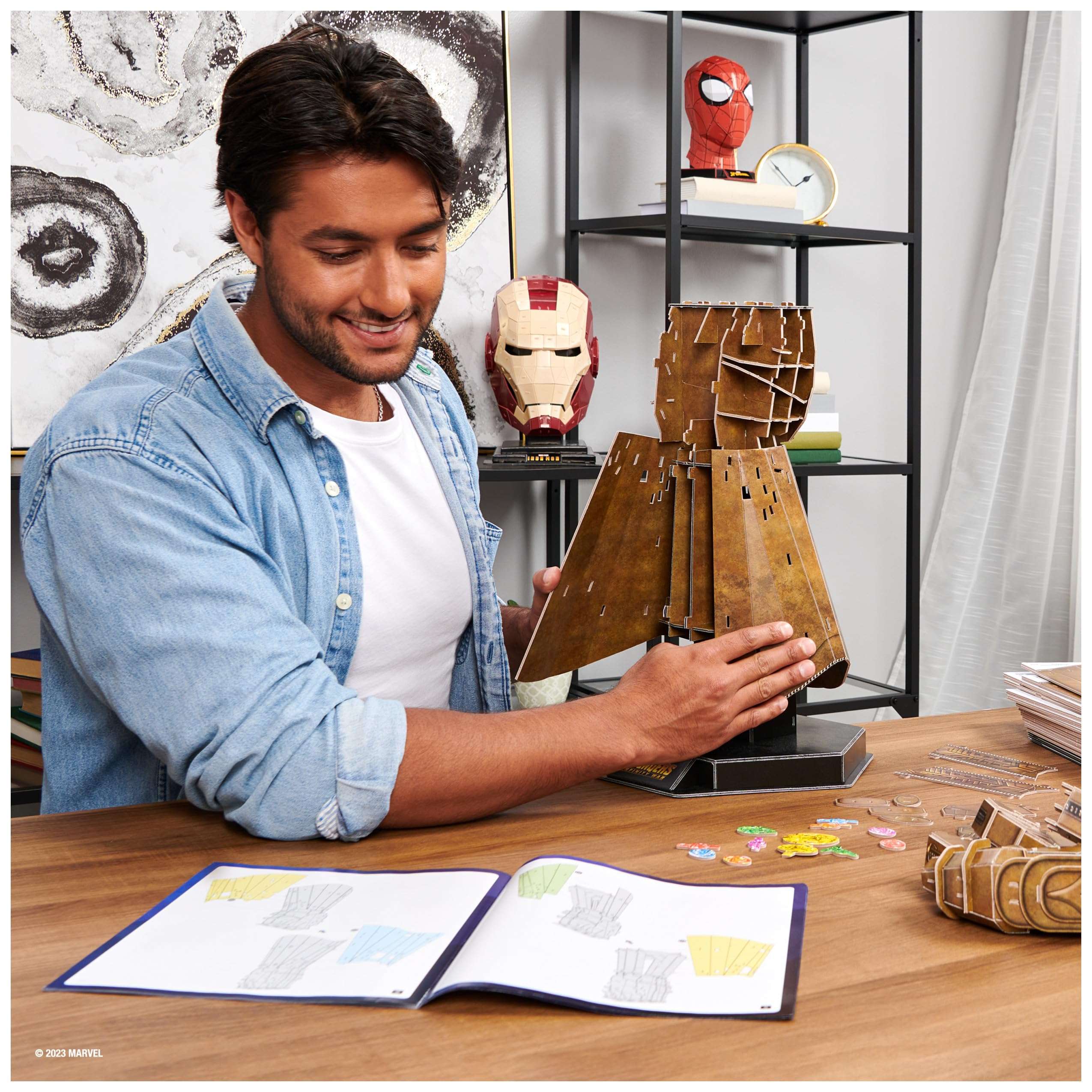 4D Build, Marvel Infinity Gauntlet 3D Puzzle Model Kit with Stand 142 Pcs | Thanos Desk Decor | Building Toys | 3D Puzzles for Adults & Teens 12+ 5