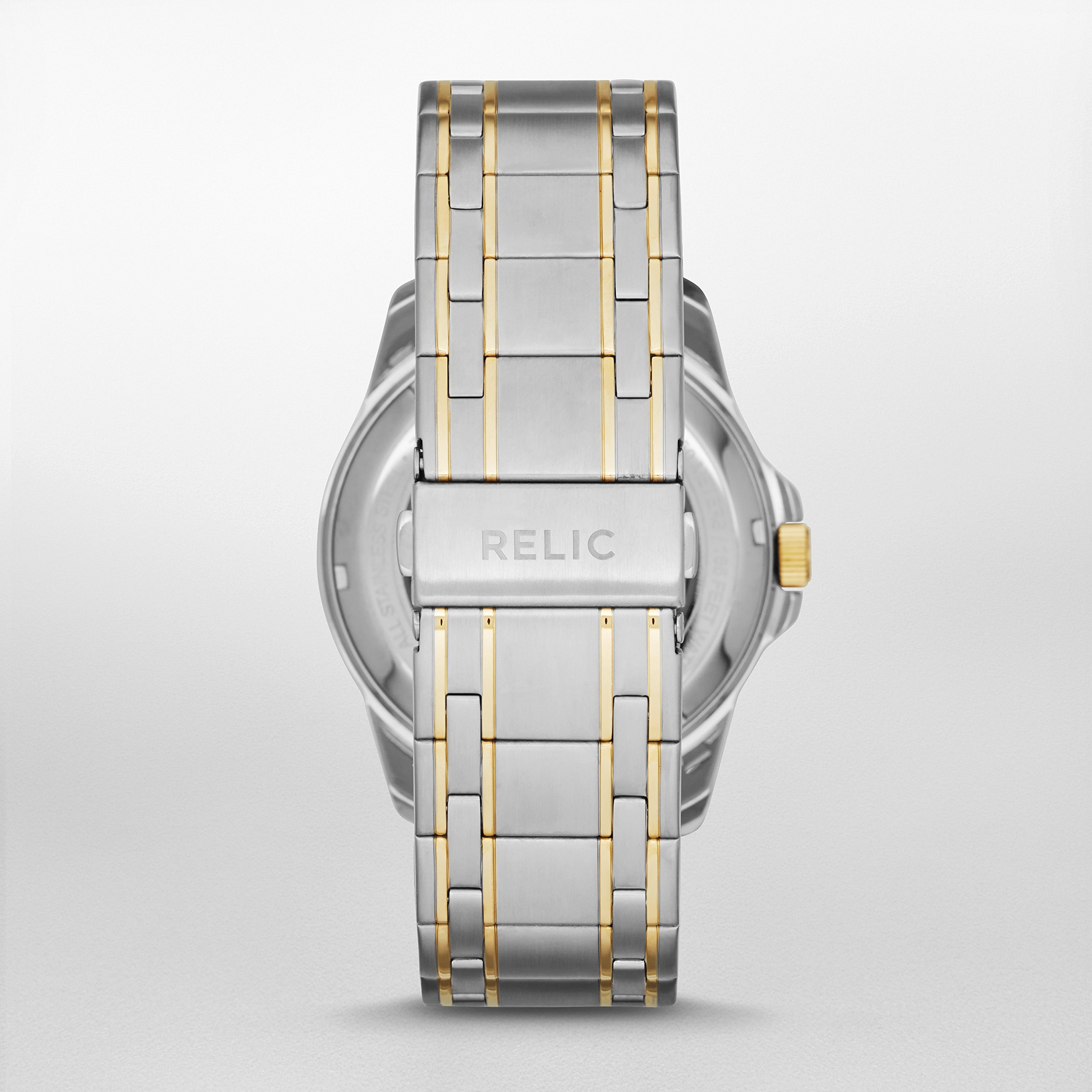 Relic by Fossil Men's Damon Silver and Gold Two-Tone Stainless Steel Bracelet Automatic Watch (Model: ZR12109) 3