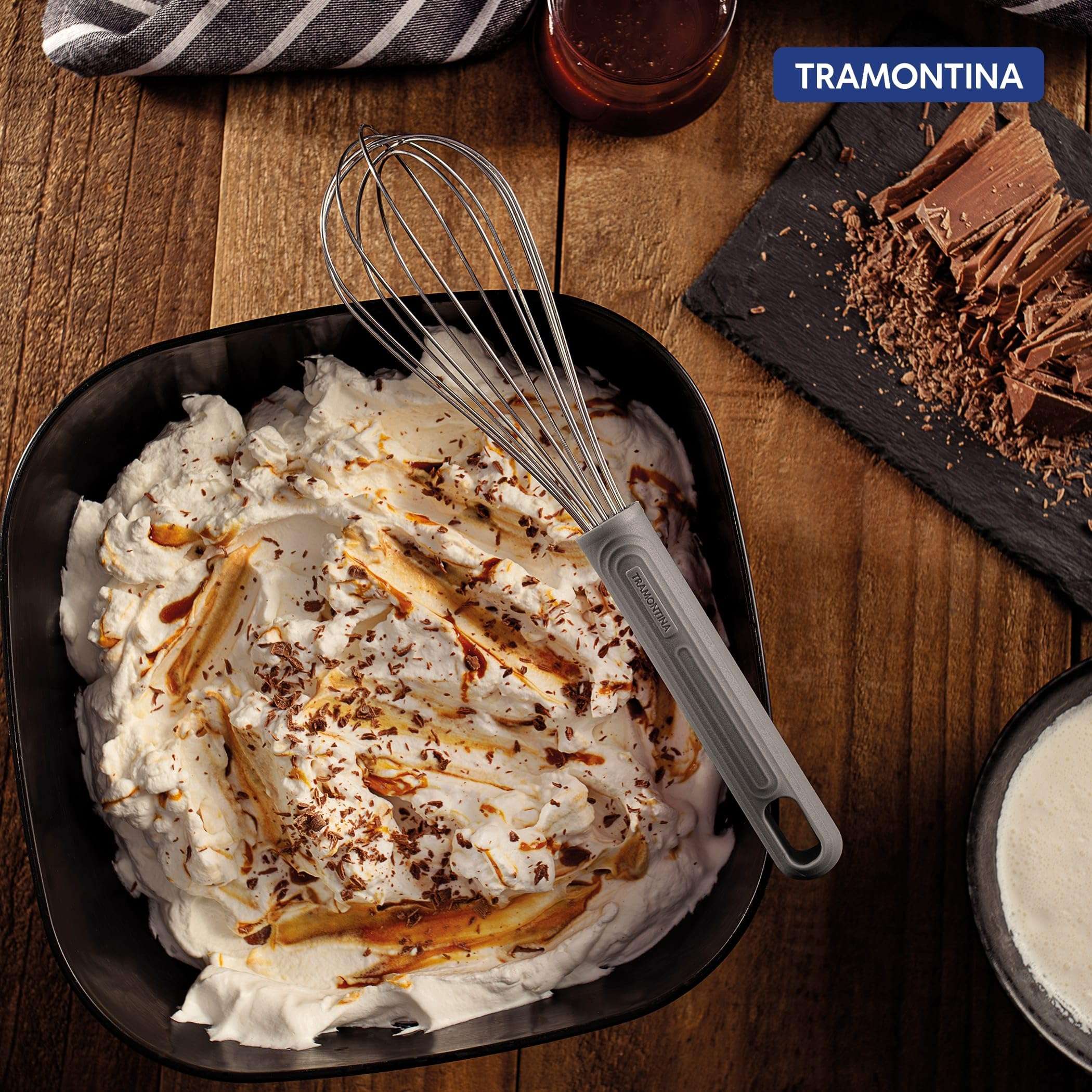 Tramontina Softta Heat‑Safe Whisk – Stainless Steel Whisk with Grey Rubber Grip – 210°C Safe – Perfect for Mixing, Whipping, Blending 3