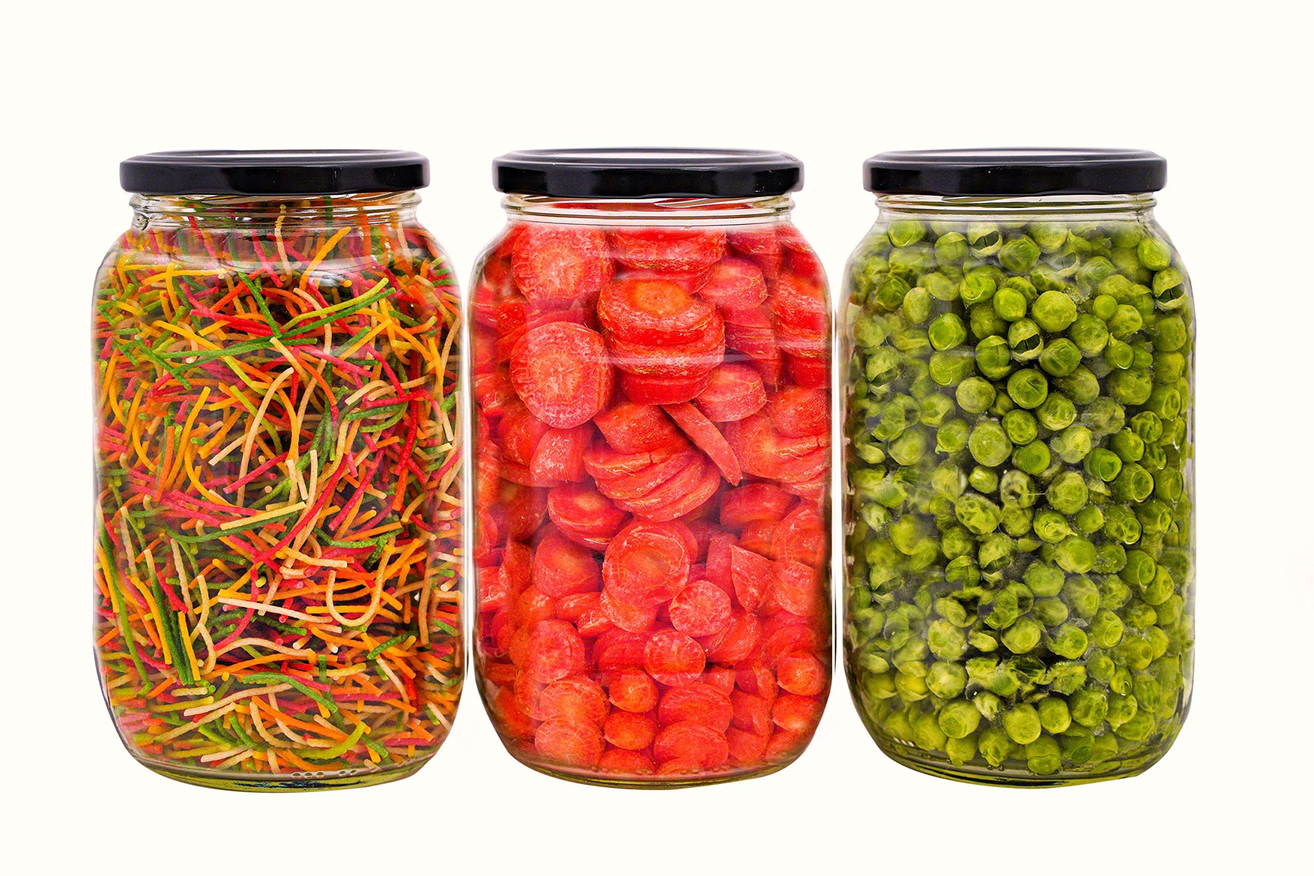 KHOOSHI Air Tight Kitchen Storage 1000 Ml long Glass Jar with Black Metal lid- Spice Masala,Dry fruit ,Pickles Jar- - 1000 ml Glass Grocery Container (Pack of 2, Clear)-1000 ml . 3