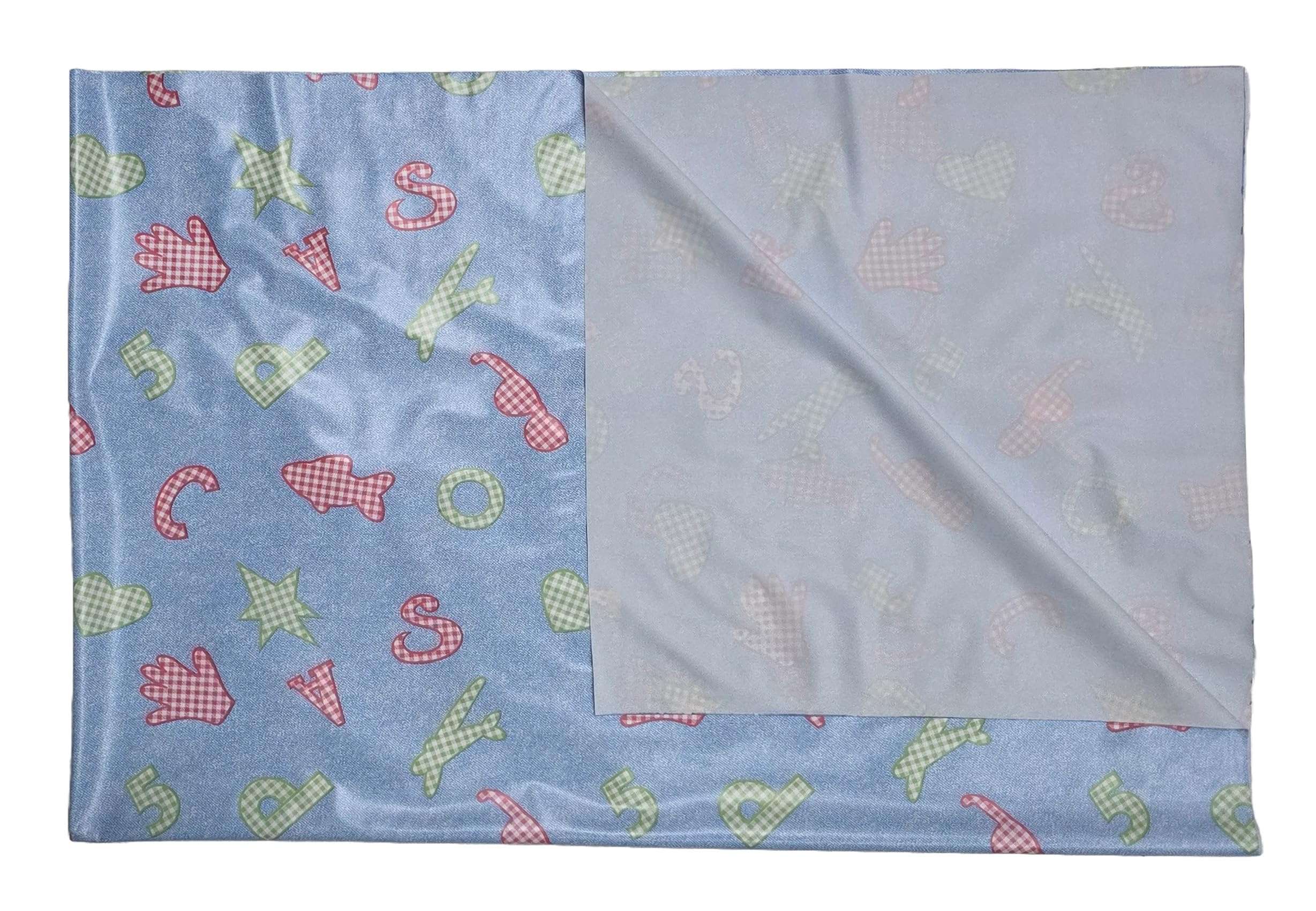 Baby Plastic Sheet | Baby Bed Protector | 0-18 Months | 90 x 135 cm (Blue ABCD) 4