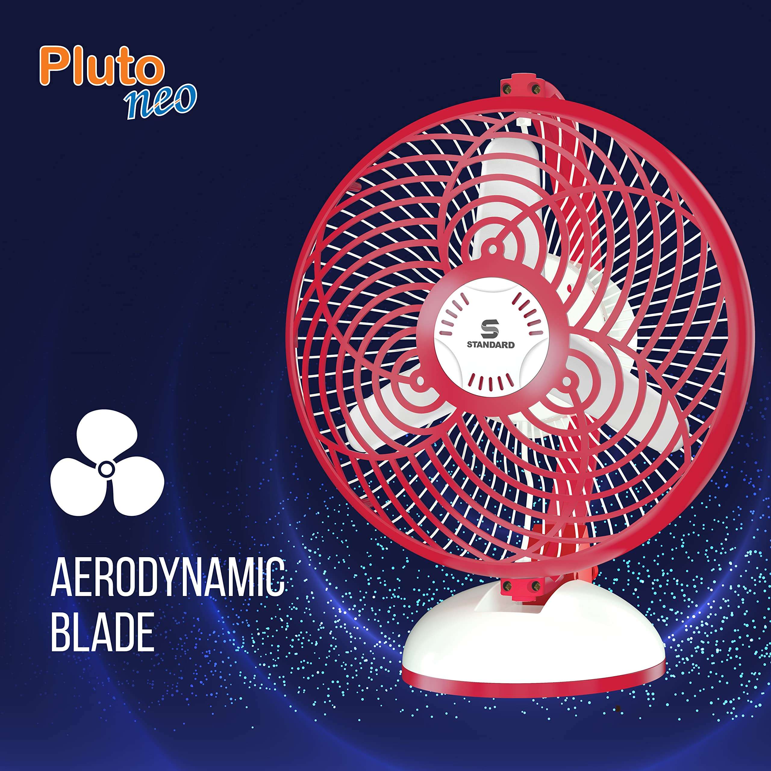 Standard Pluto Neo 230mm Table Fan (Cherry White) 5