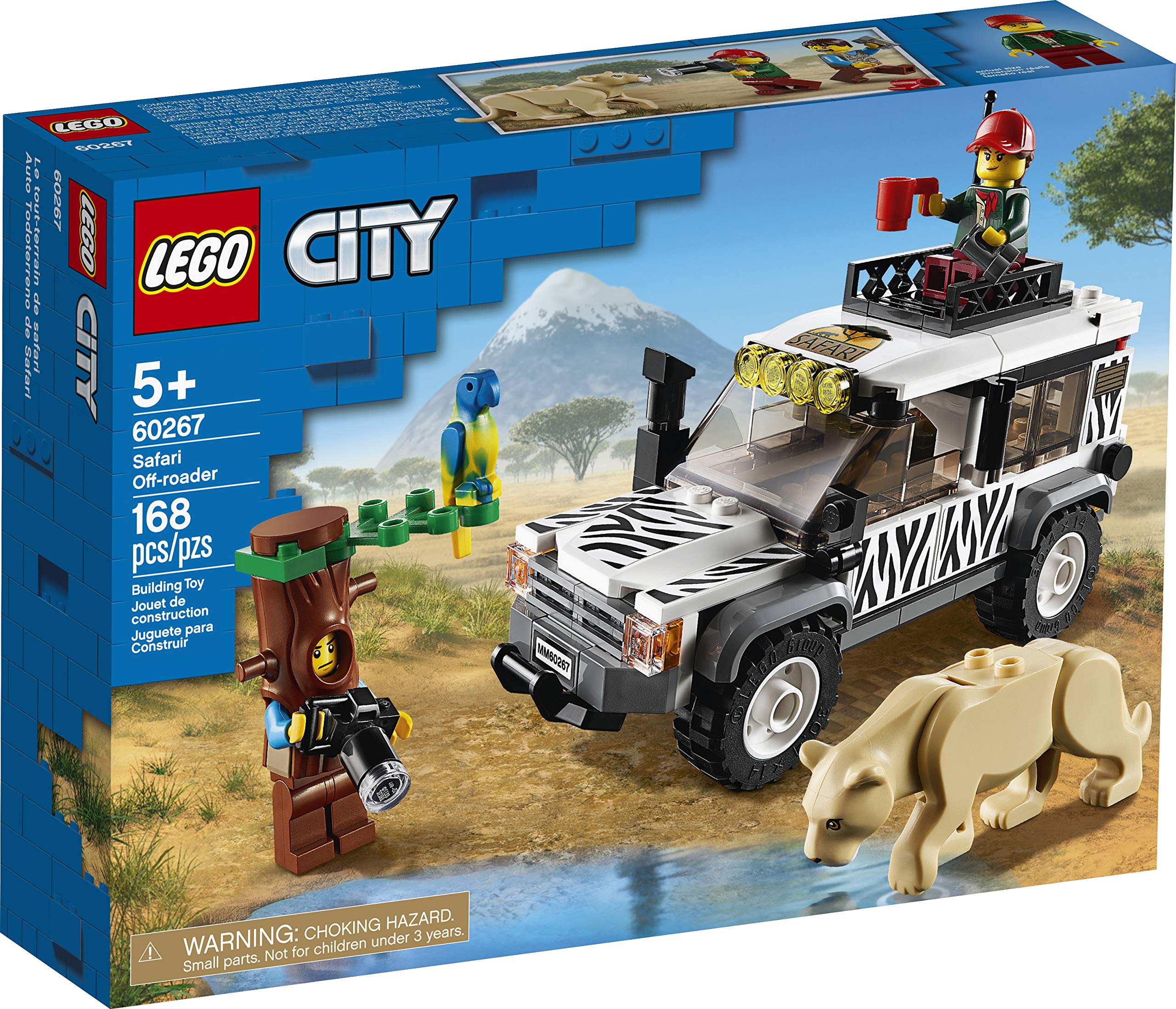 LEGO City Great Vehicles 60267 Safari Off-Roader 4x4 Car Toy with Photographer, Explorer and Jungle Animals, Wild Adventure Set,Multicolor,Pack of 168 Pieces 2