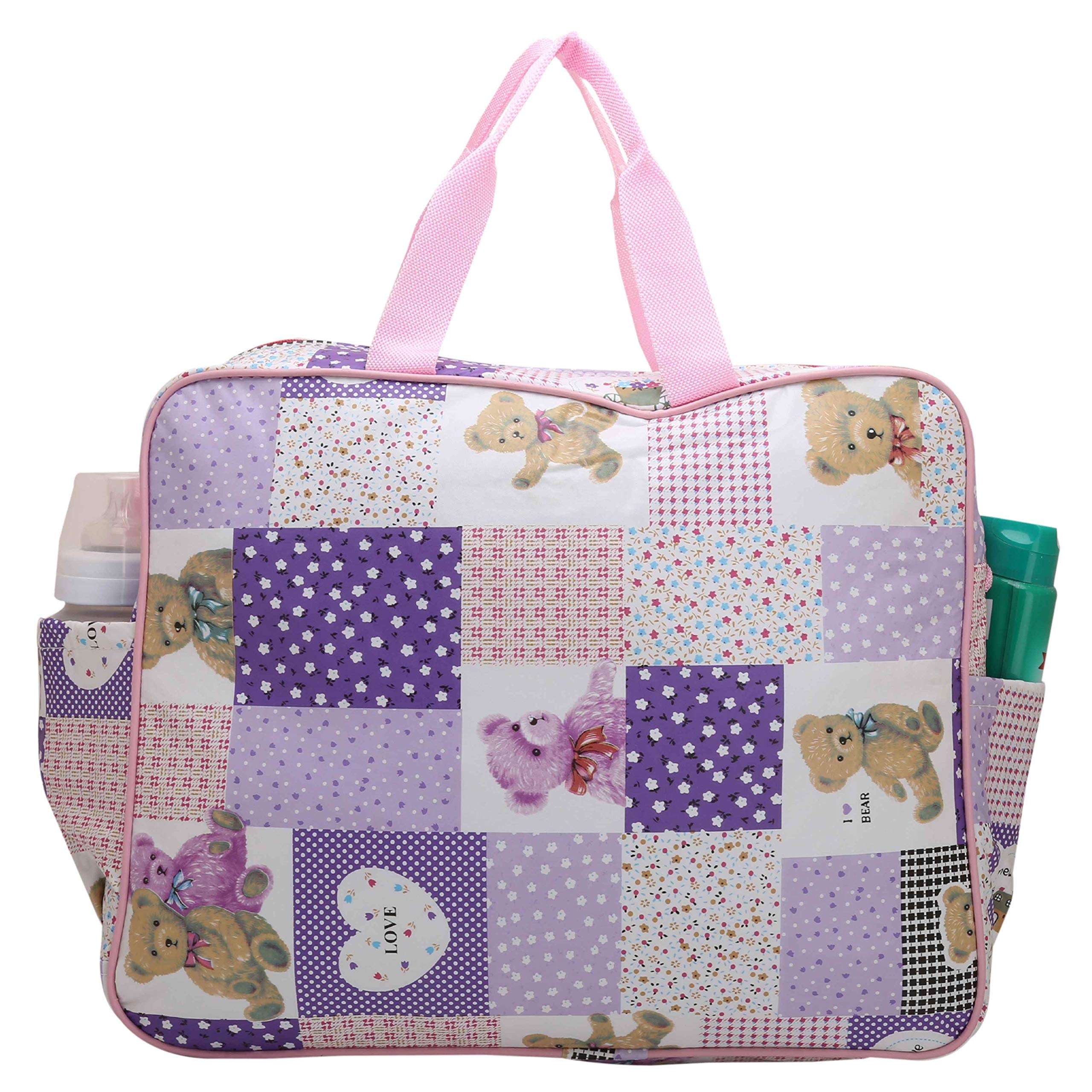 Indi Bargain Nappy Diaper Bag Mom Mother Bag Multipurpose Multi Compartment (Pink) 5