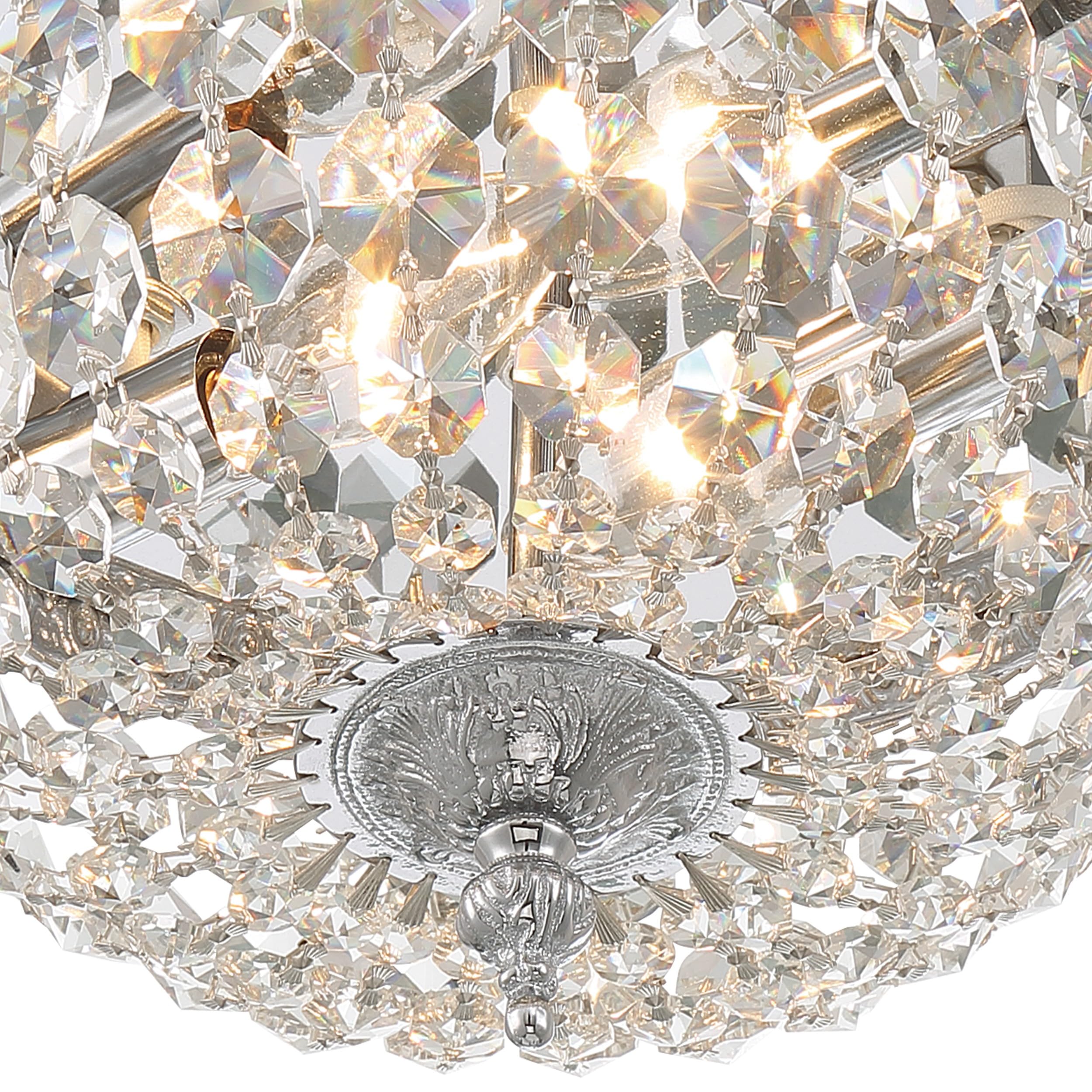 Crystorama 2 Light Hand Cut Crystal Polished Chrome Flush Mount 6