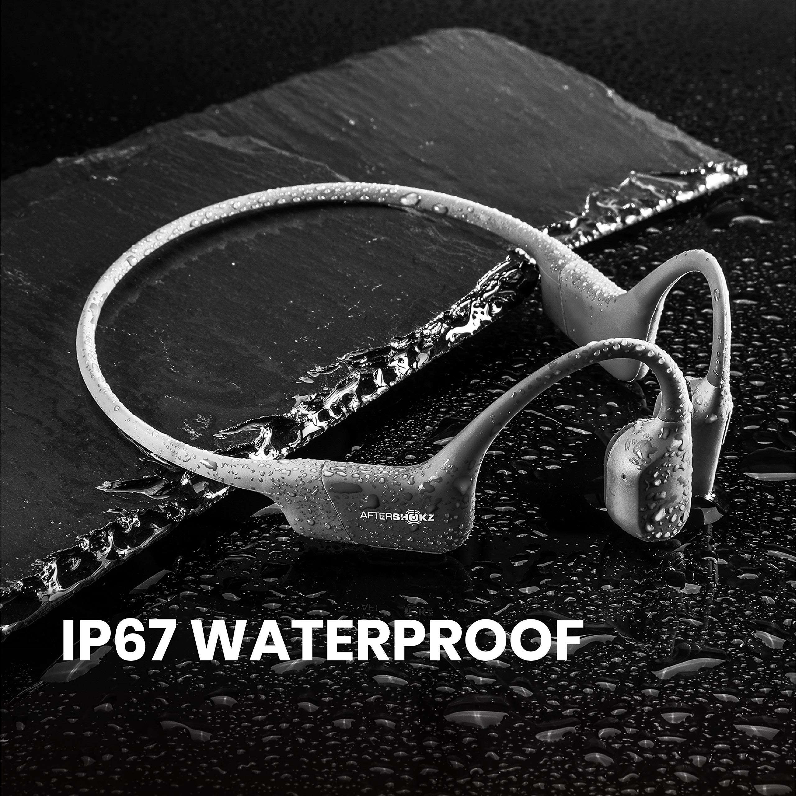 Aftershokz Aeropex (Rebranded as Shokz OpenRun) - Open-Ear Bluetooth Bone Conduction Sport Headphones - Sweat Resistant Wireless Earphones for Workouts and Running - Built-in Mic - with Sport Belt 5