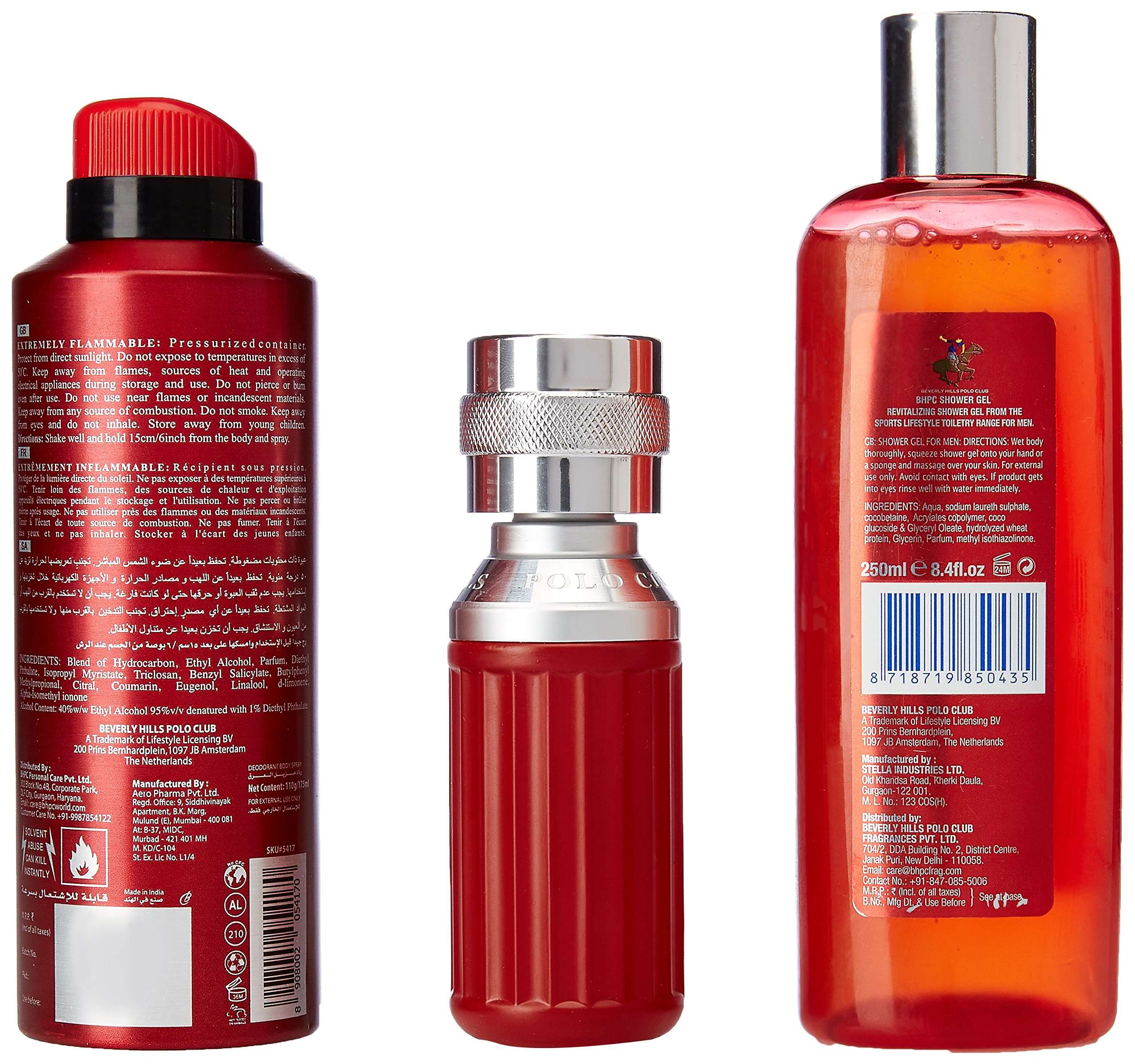 US Polo Association Beverly Hills Polo Club Gift Set - Shower Gel and Eau De Toilette Deodorant for Men 3