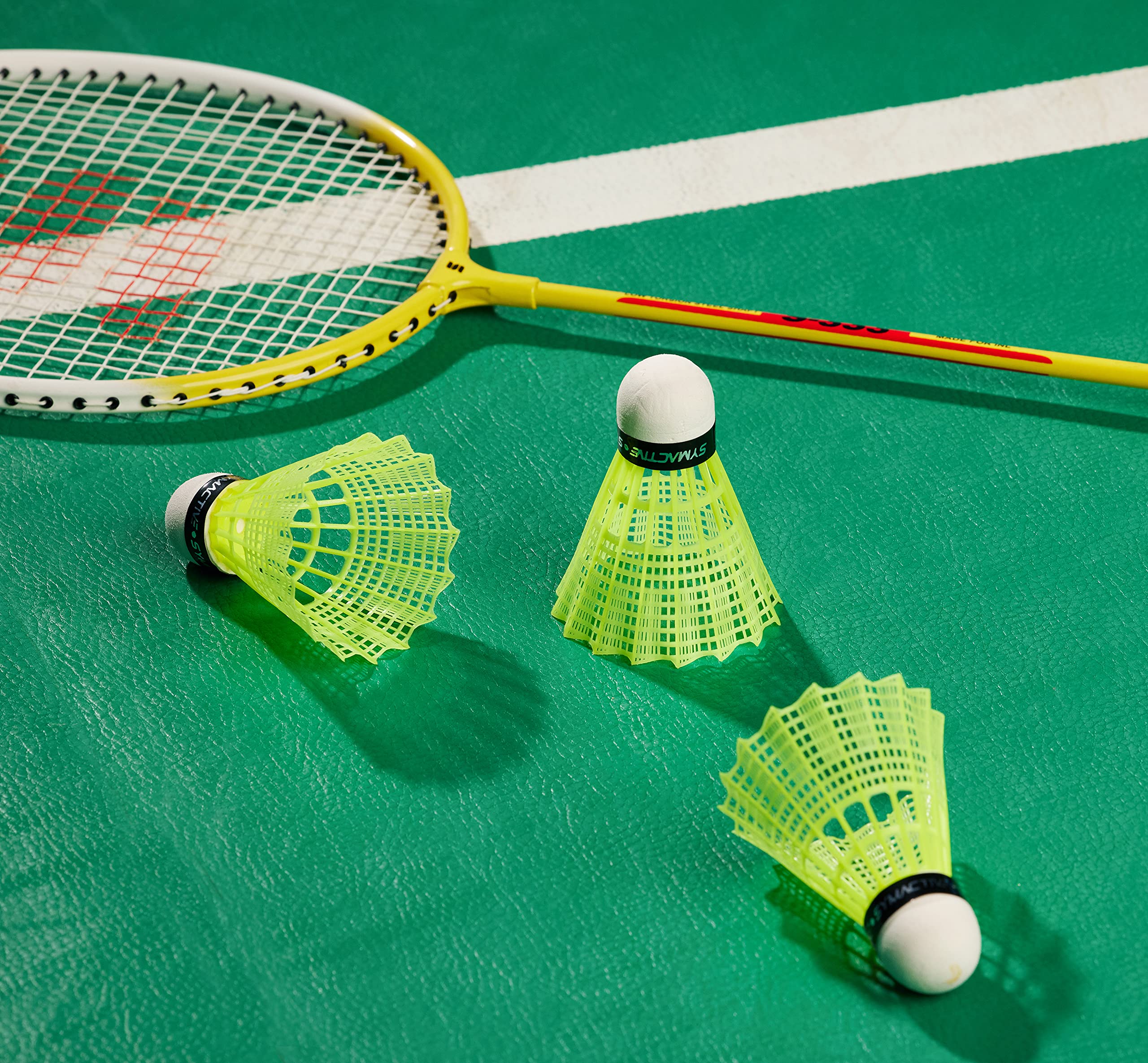 Amazon Brand - Symactive Nylon Shuttlecock (S222, Yellow) - Set of 6 4