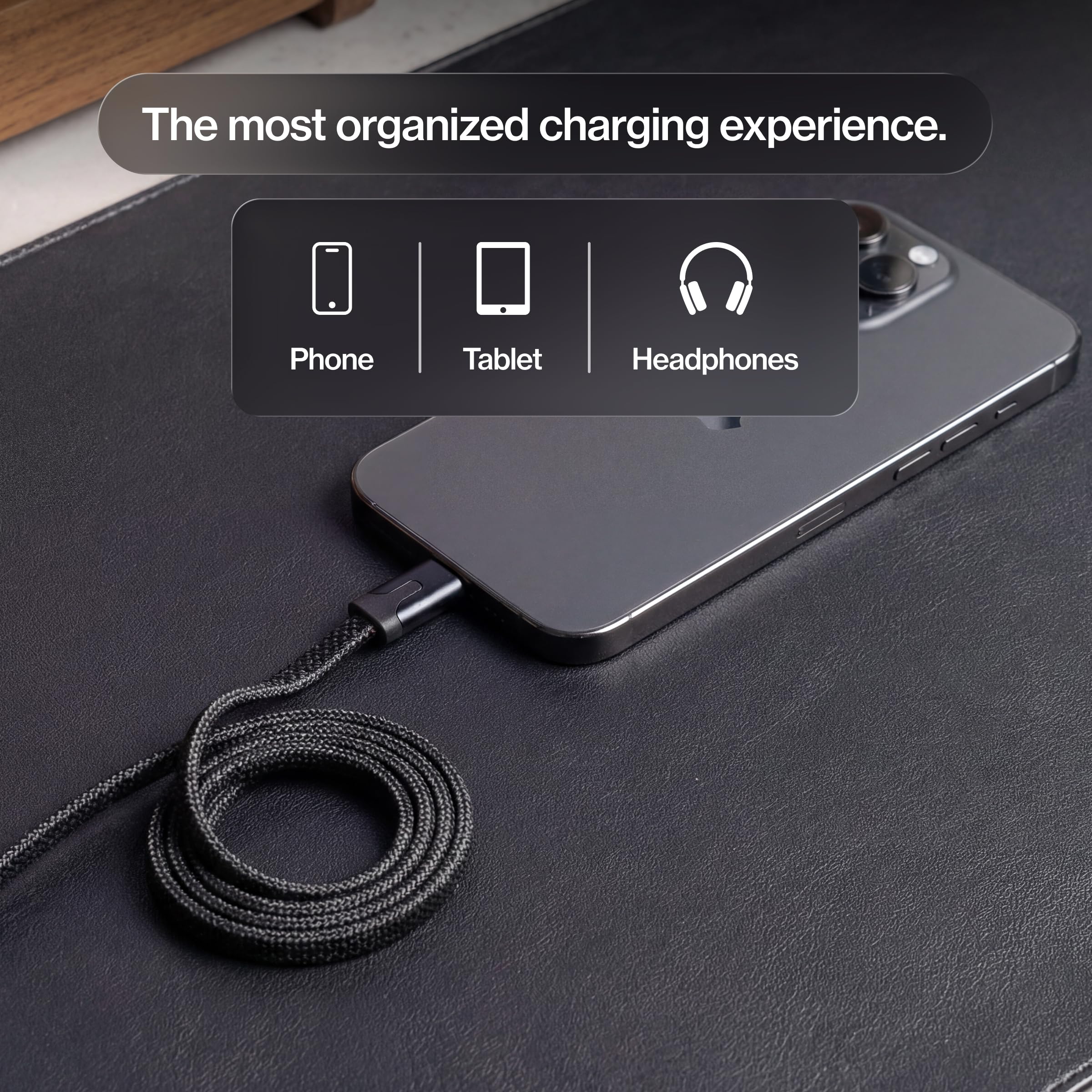 Statik MagStack Slim - USB to USB C Cable, Magnetic Anti Tangle Flat A to Type C Charger Fast Charging Cord, Magnetic Charging Cable, Compatible with iPhone, iPad & Android, 27W 6FT, 5-Pack 5