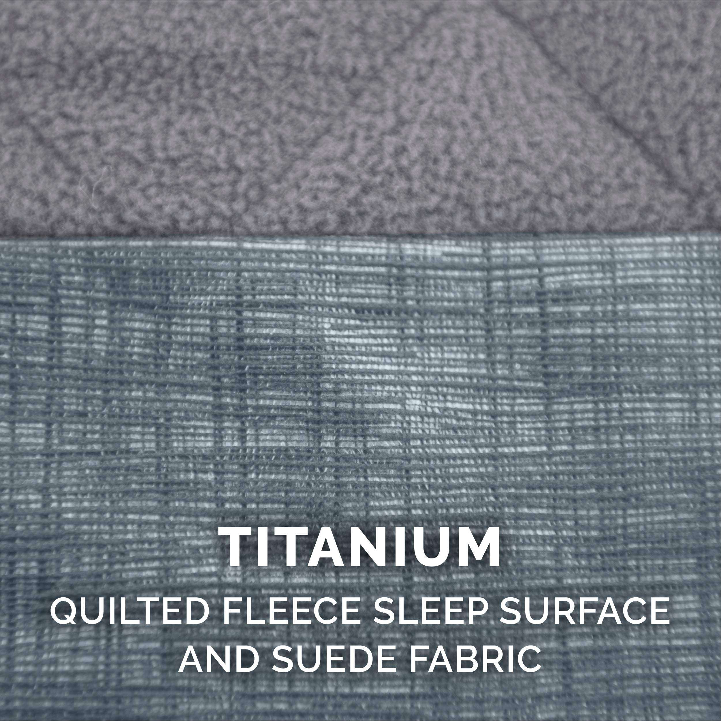 Furhaven Pet 43539287 Jumbo Quilted Fleece & Print Suede Chaise Lounge Orthopedic Sofa Pet Bed, Titanium 6