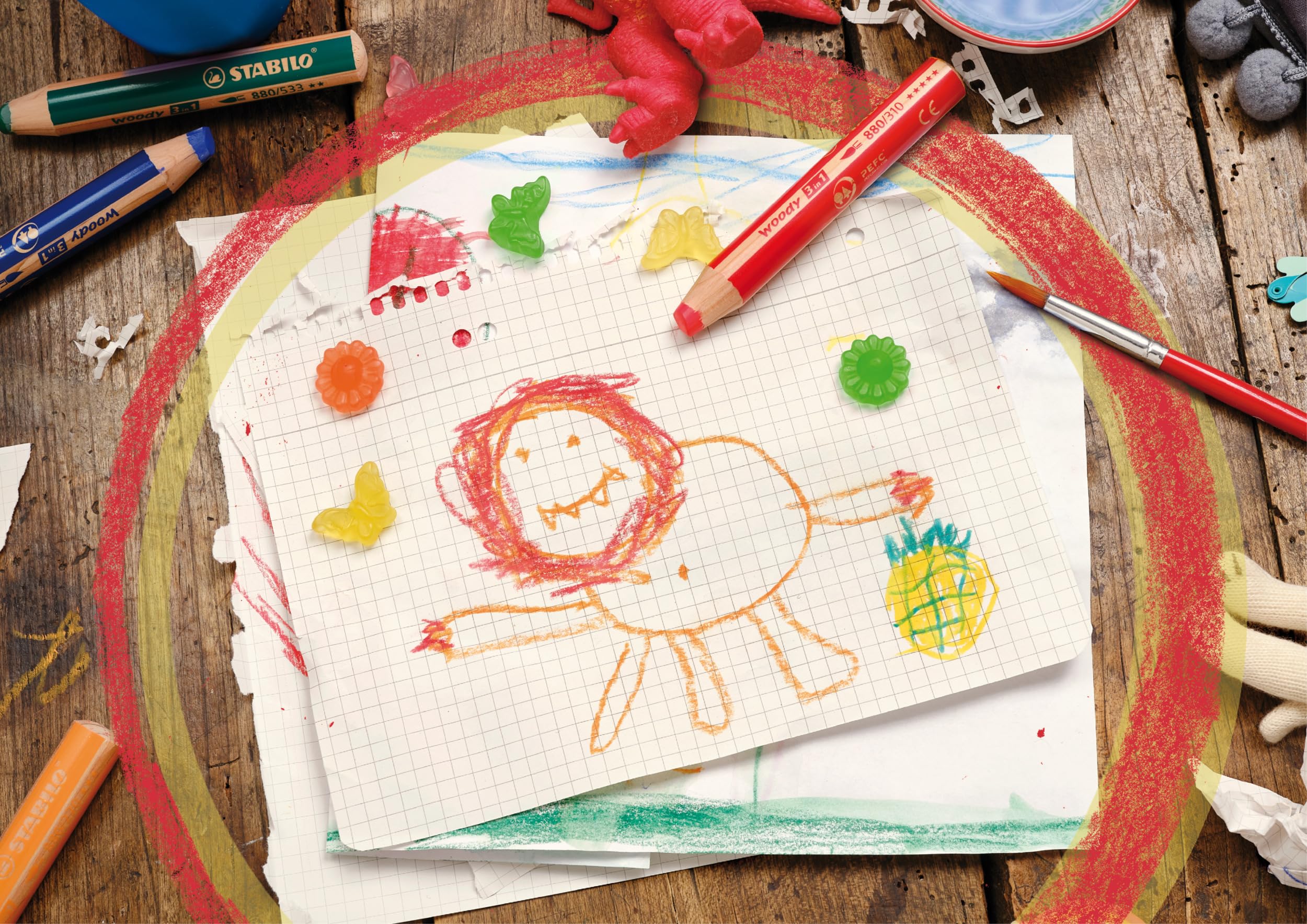 STABILO Multi-Talented Pencil woody 3 in 1 - Pack of 5 - Pastel Blue 5