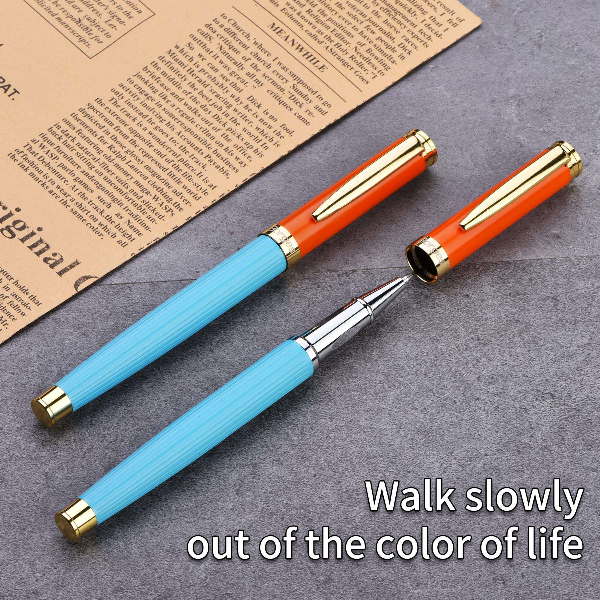 Premium Signature Pen Set - Elegant Business Gift Ballpoint Pens for Men & Women, Smooth Writing, Professional Office Desk Accessory, 2-Piece Luxury Ballpoint Pen Set。 4