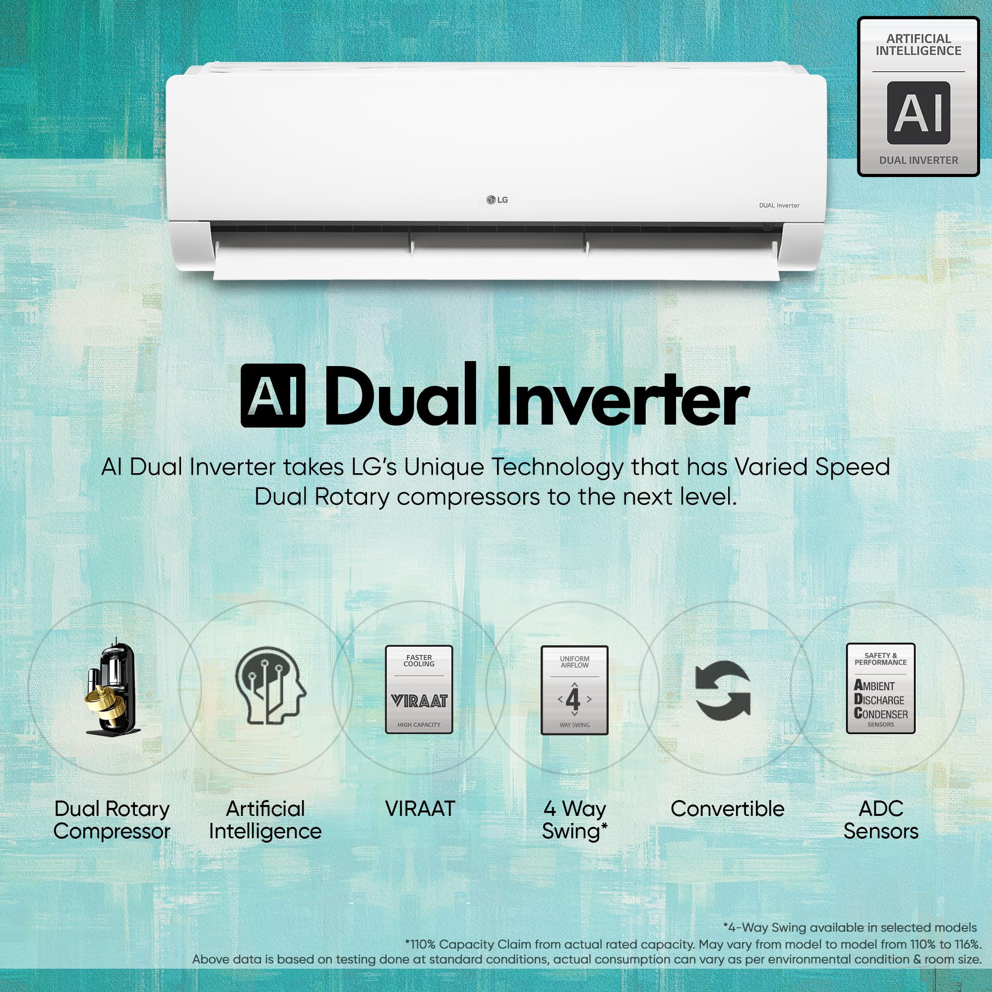 LG 1 Ton 5 Star AI Dual Inverter Split Ac (Copper, Super Convertible 6-In-1 Cooling, 4 Way Swing, HD Filter with Anti-Virus Protection, 2024 Model, TS-Q14YNZE, White) 4
