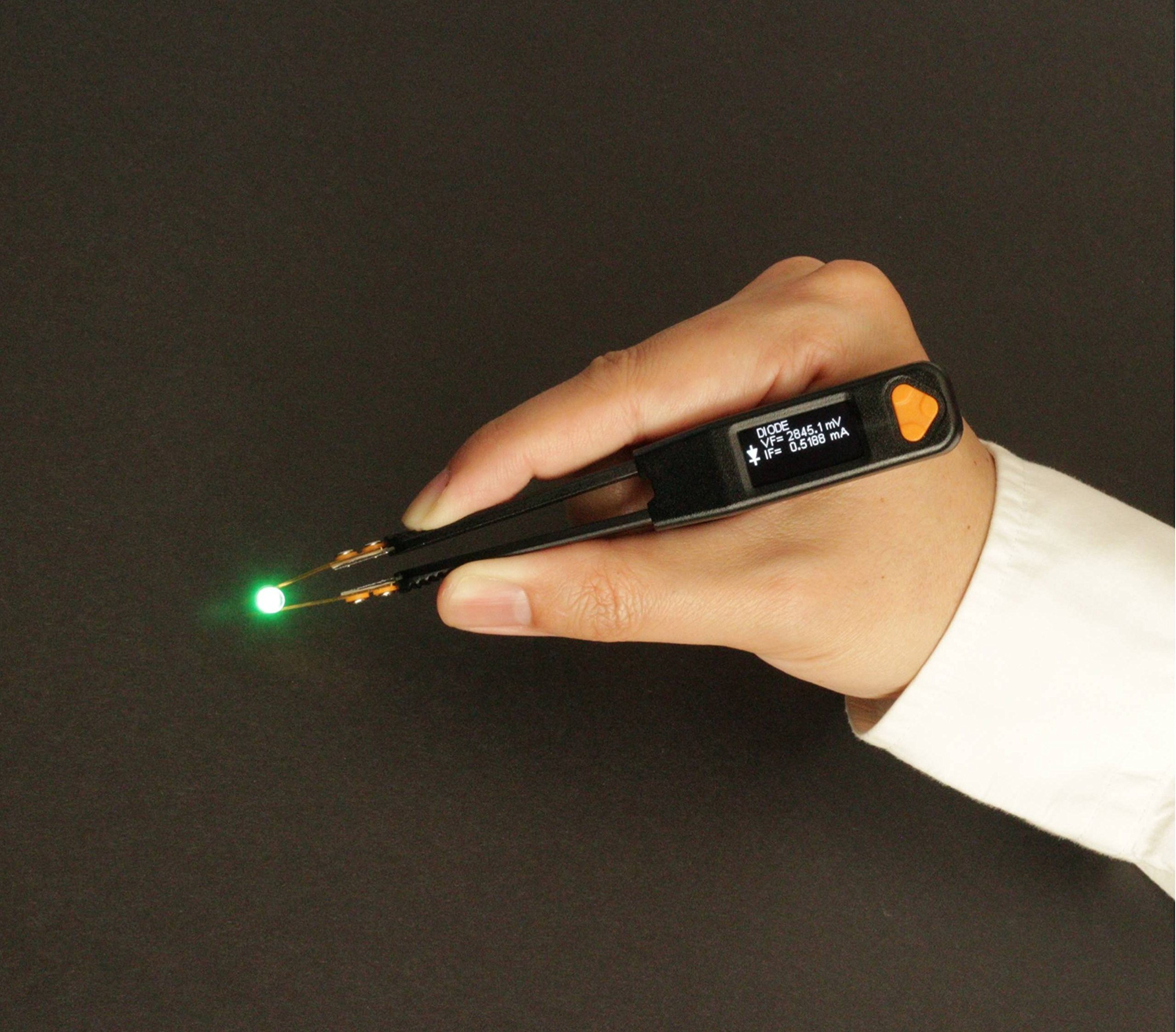 LCR Research Pro1 Plus - 100KHz LCR Meter with 0.1% Accuracy/LED Tester/ESR Meter/Smart SMD Tweezers/with Spare Test Tips 5