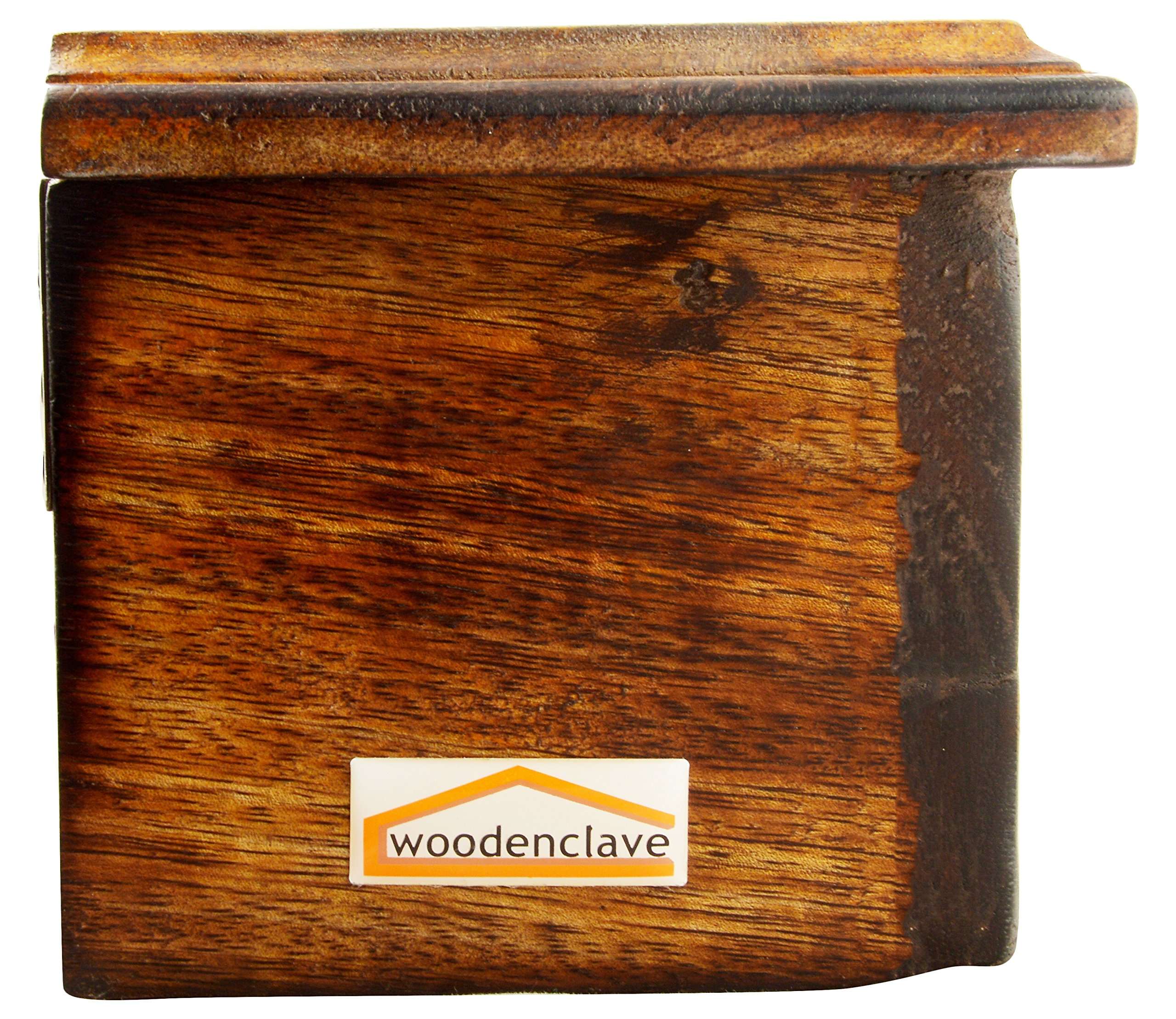 WOODENCLAVE Solid Wood Floral Design Wall Mounted Floating Shelf Wooden Wall Brackets Shelves Set for Home Living Room Decor - (Antique Finish Brown) 4