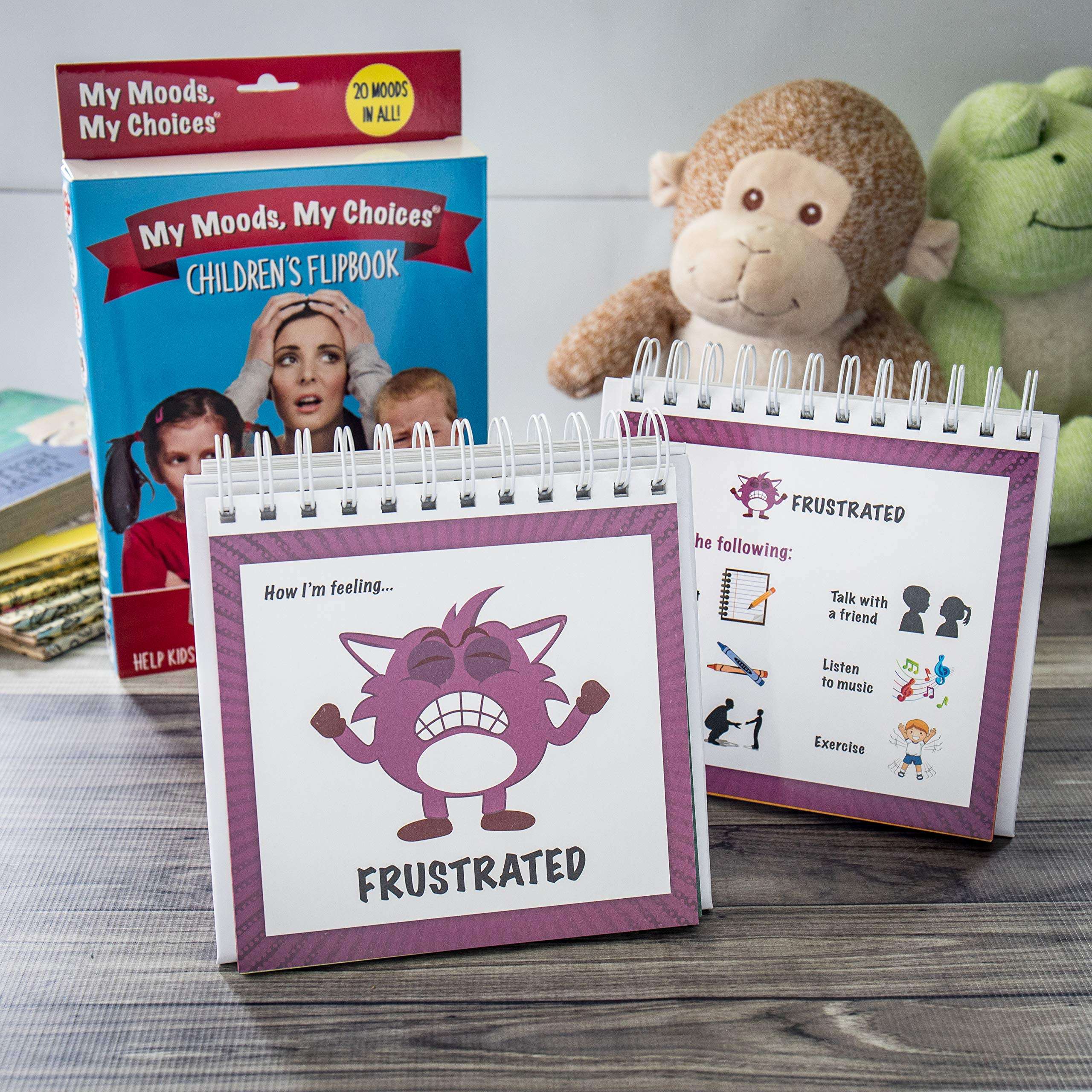 The Original Mood Flipbook for Kids; 20 Different Moods/Emotions; Autism; ADHD; Help Kids Identify Feelings and Make Positive Choices; Laminated Pages (Monster Flipbook) 5