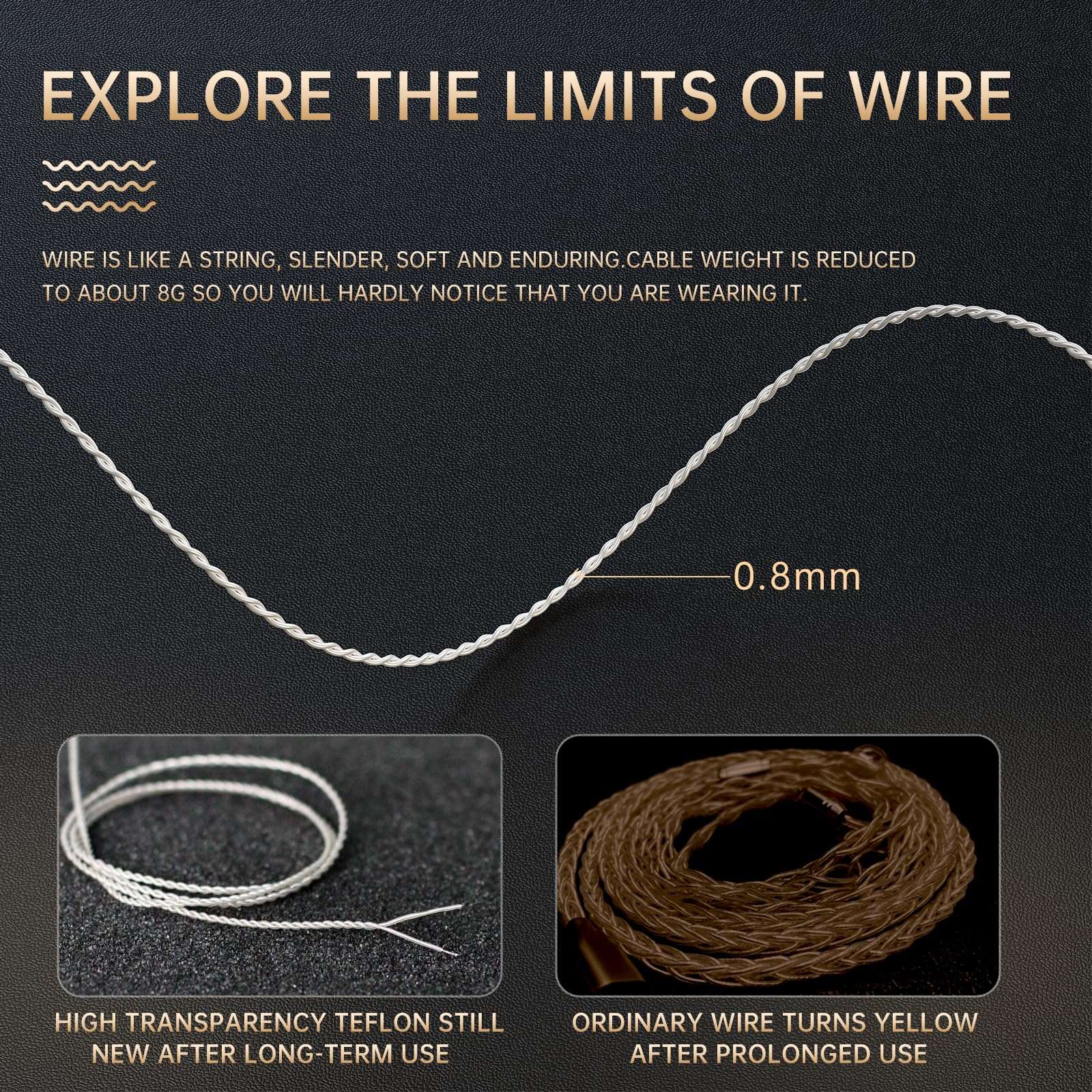 okcsc 4.4mm Pentaconn Cable for Etymotic ER4SR ER4XR ER3XR ER3SE ER2XR ER2SE LN008099, High-Purity Copper Wire, Audiophile-Grade Sound, Comfortable Wear, 4.4MM 3.94FT 4